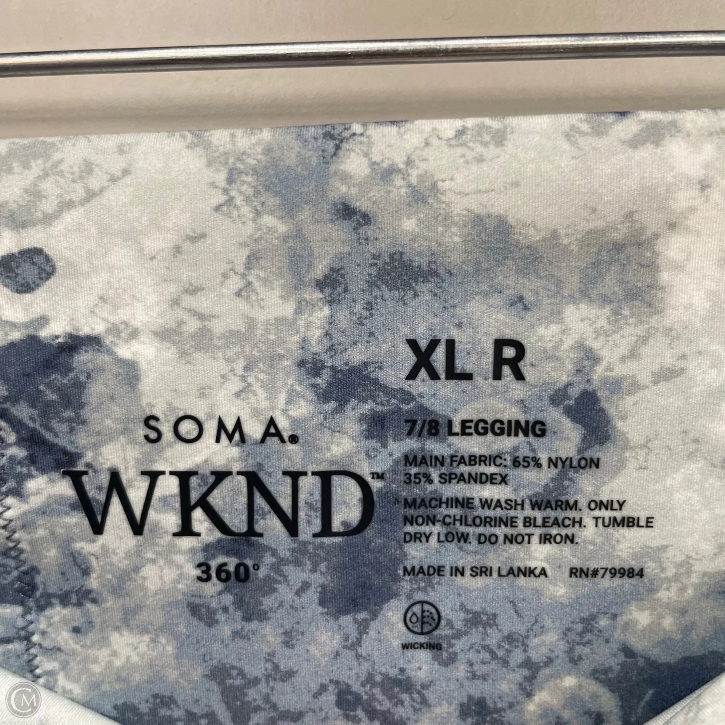 Athletic Leggings By Soma In Blue & White, Size: Xl