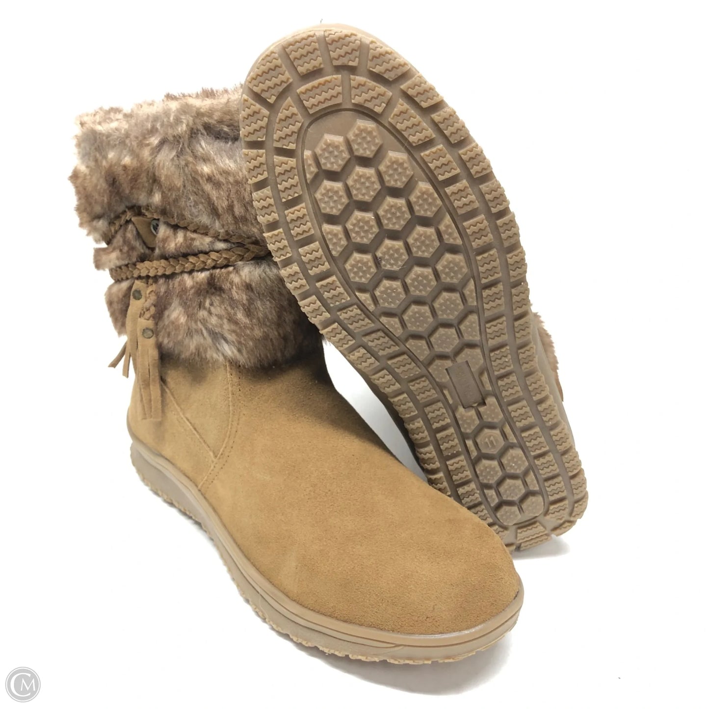 Boots Ankle Flats By Minnetonka In Brown, Size: 11