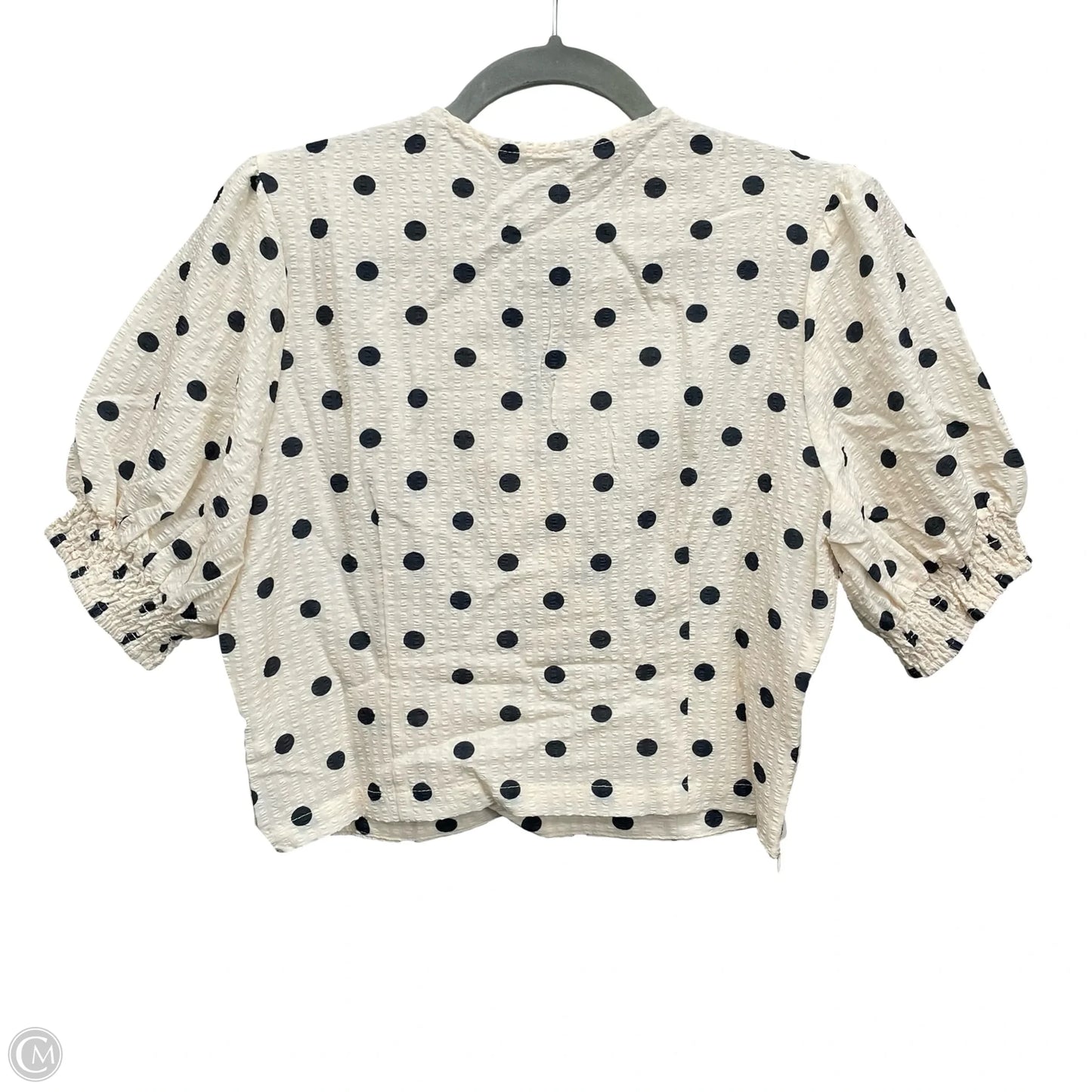 Blouse Short Sleeve By Cmf In Polkadot Pattern, Size: Xl