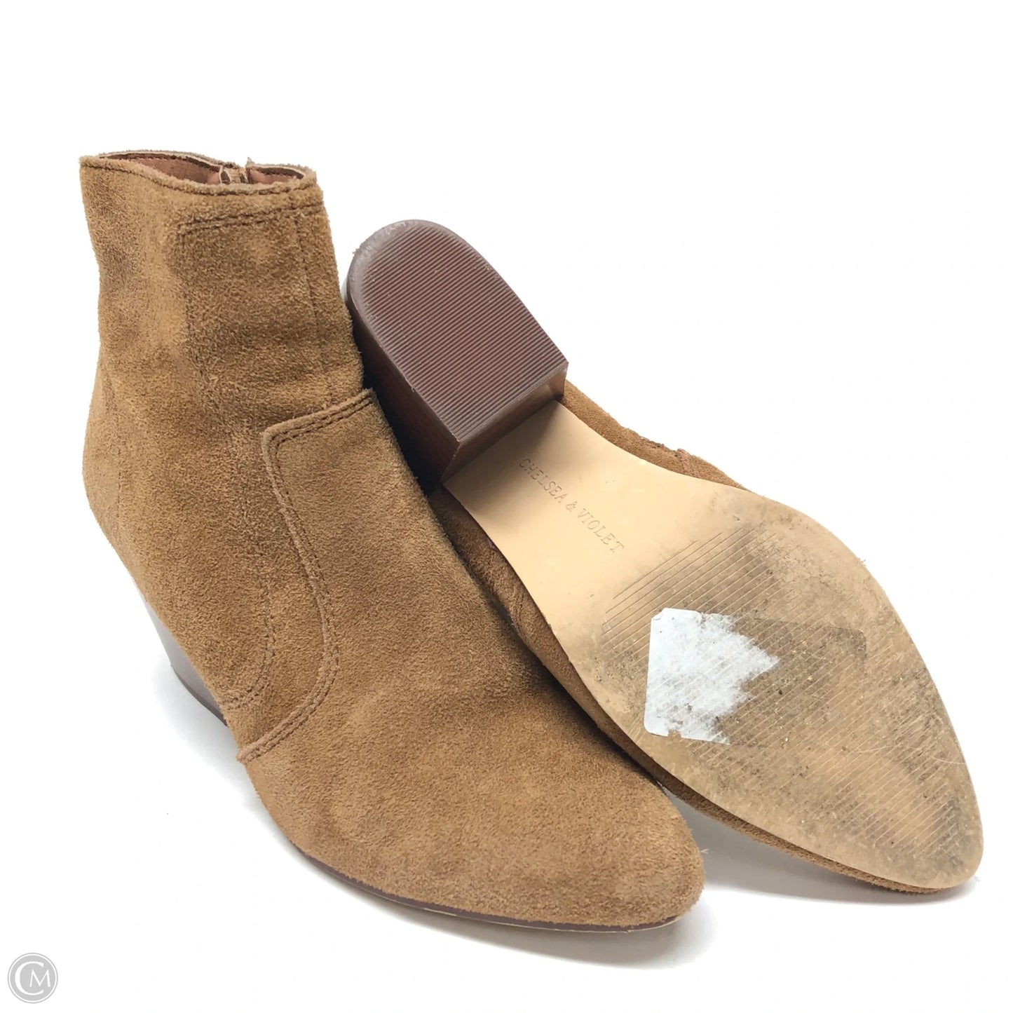 Boots Ankle Heels By Chelsea And Violet In Tan, Size: 6