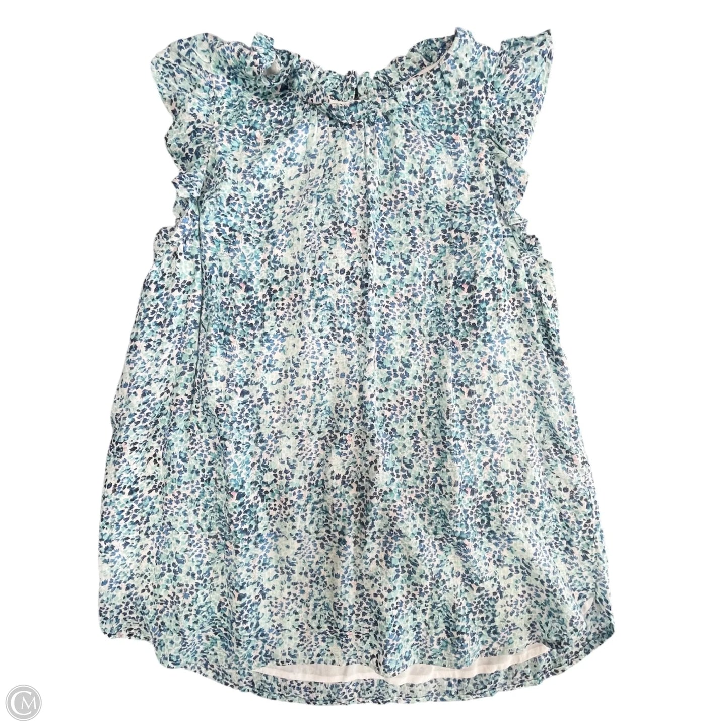 Top Short Sleeve By Loft In Blue & Green, Size: M