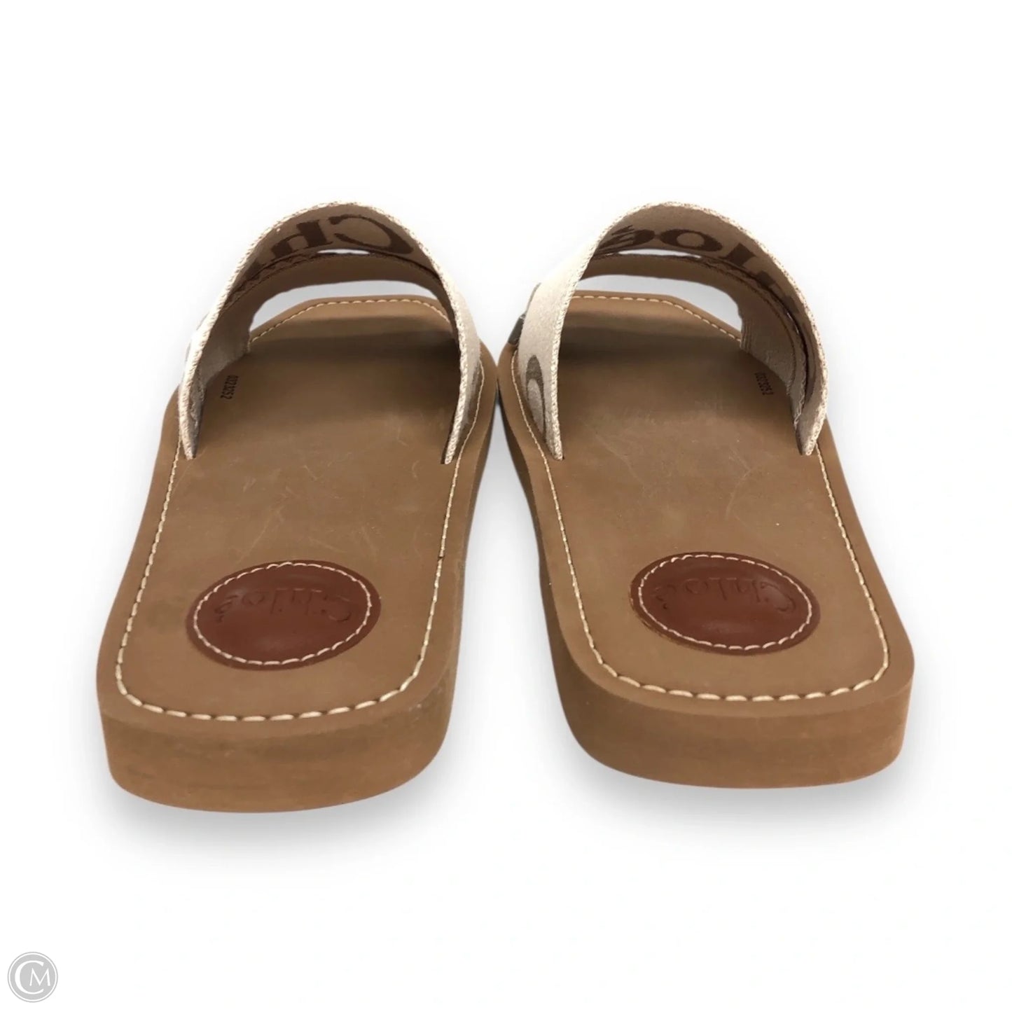 Sandals Luxury Designer By Chloe In Beige, Size: 9