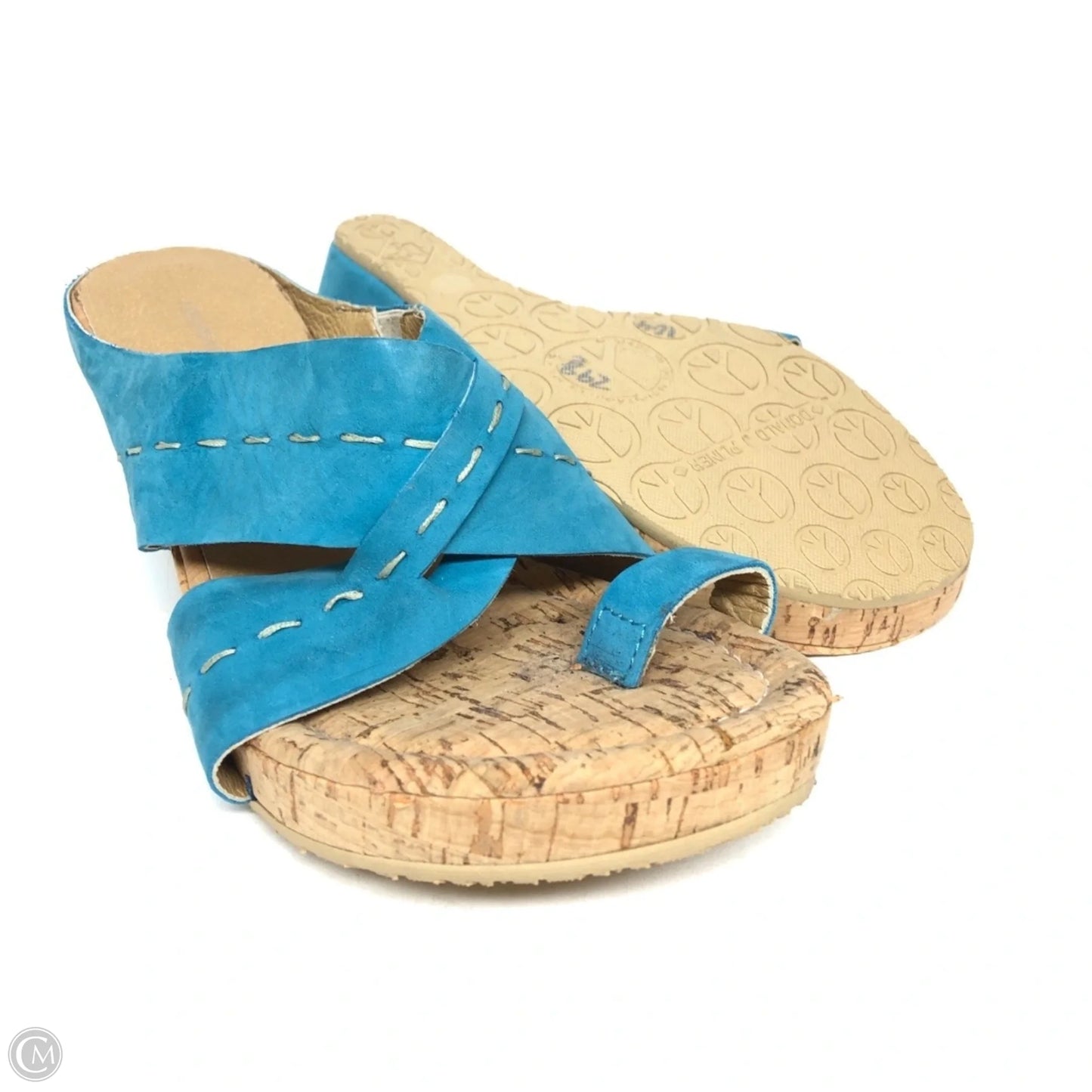 Sandals Heels Wedge By Donald Pliner In Blue, Size: 7.5