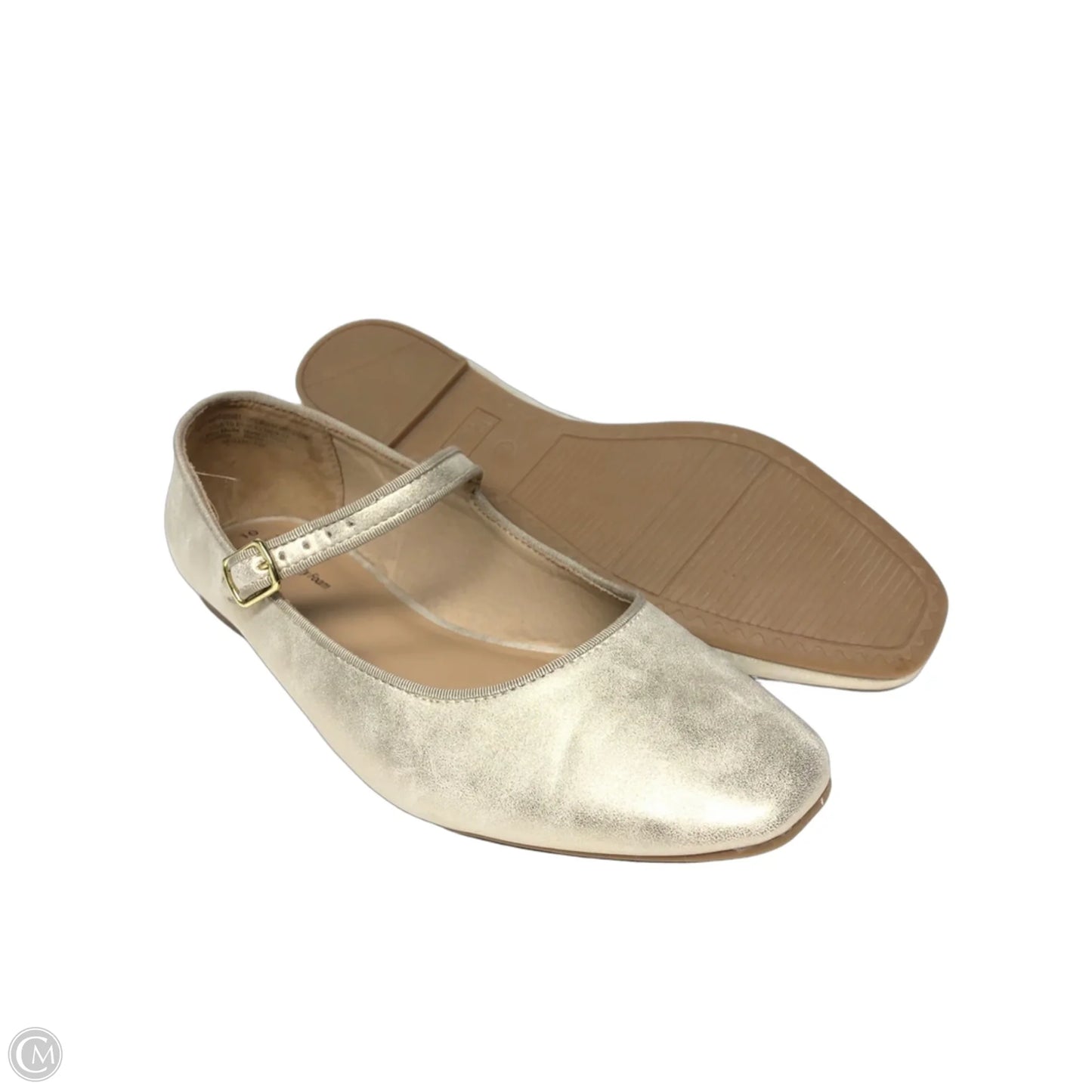 Shoes Flats By Time And Tru In Gold, Size: 10