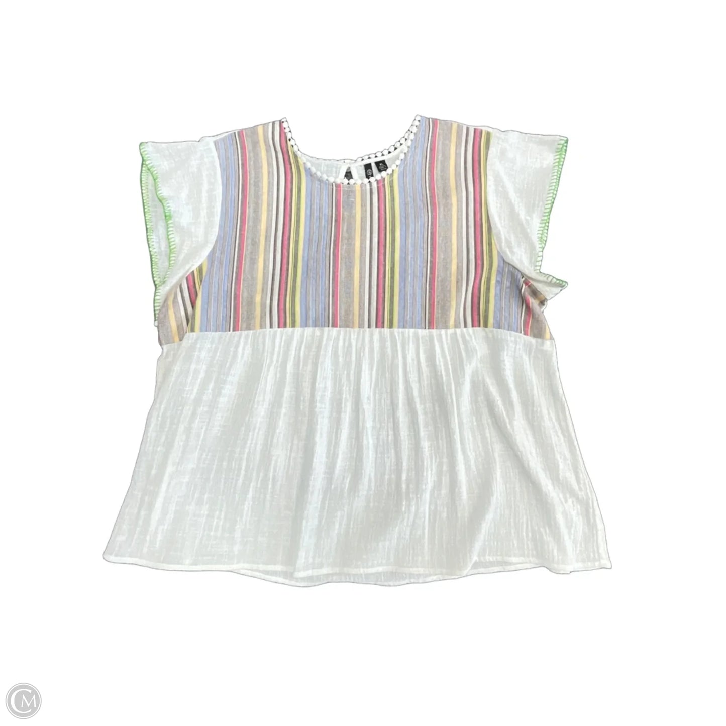 Top Short Sleeve By Versona In Multi-colored, Size: Xl
