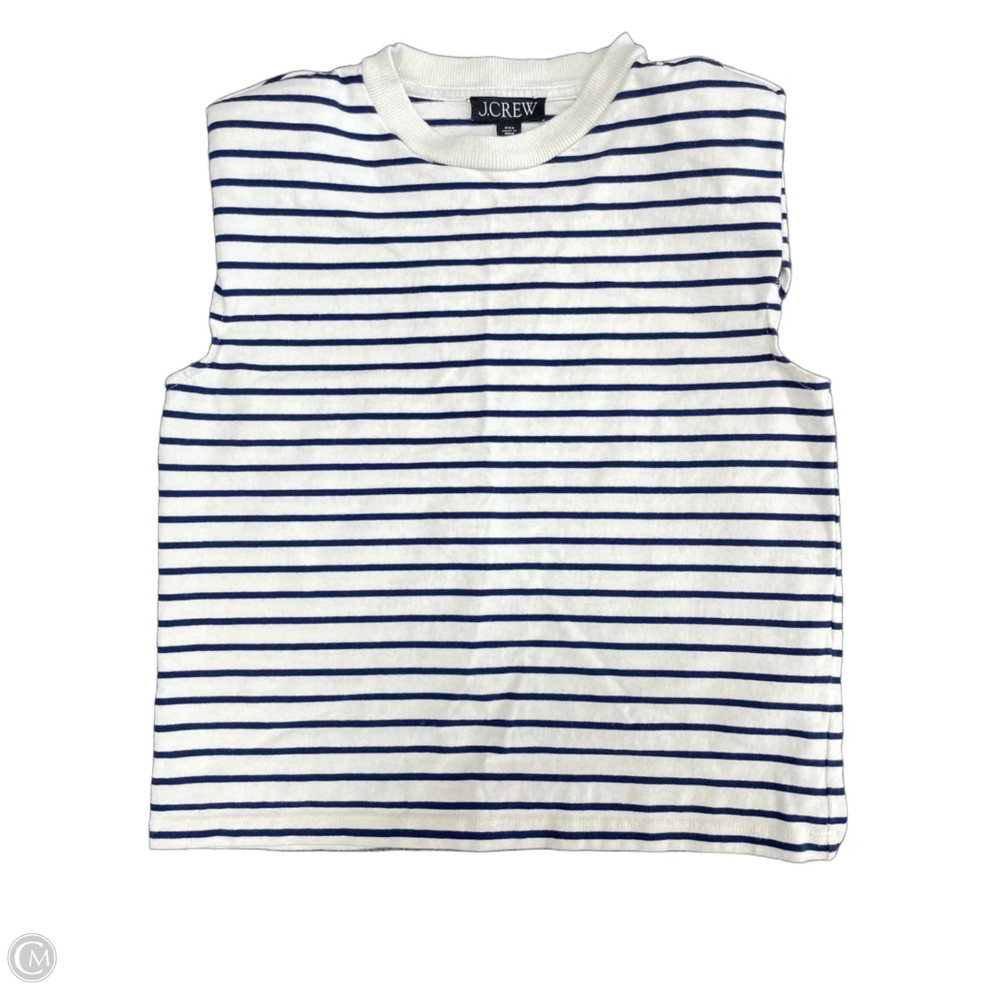 Top Sleeveless By J. Crew In Blue & White, Size: Xxs