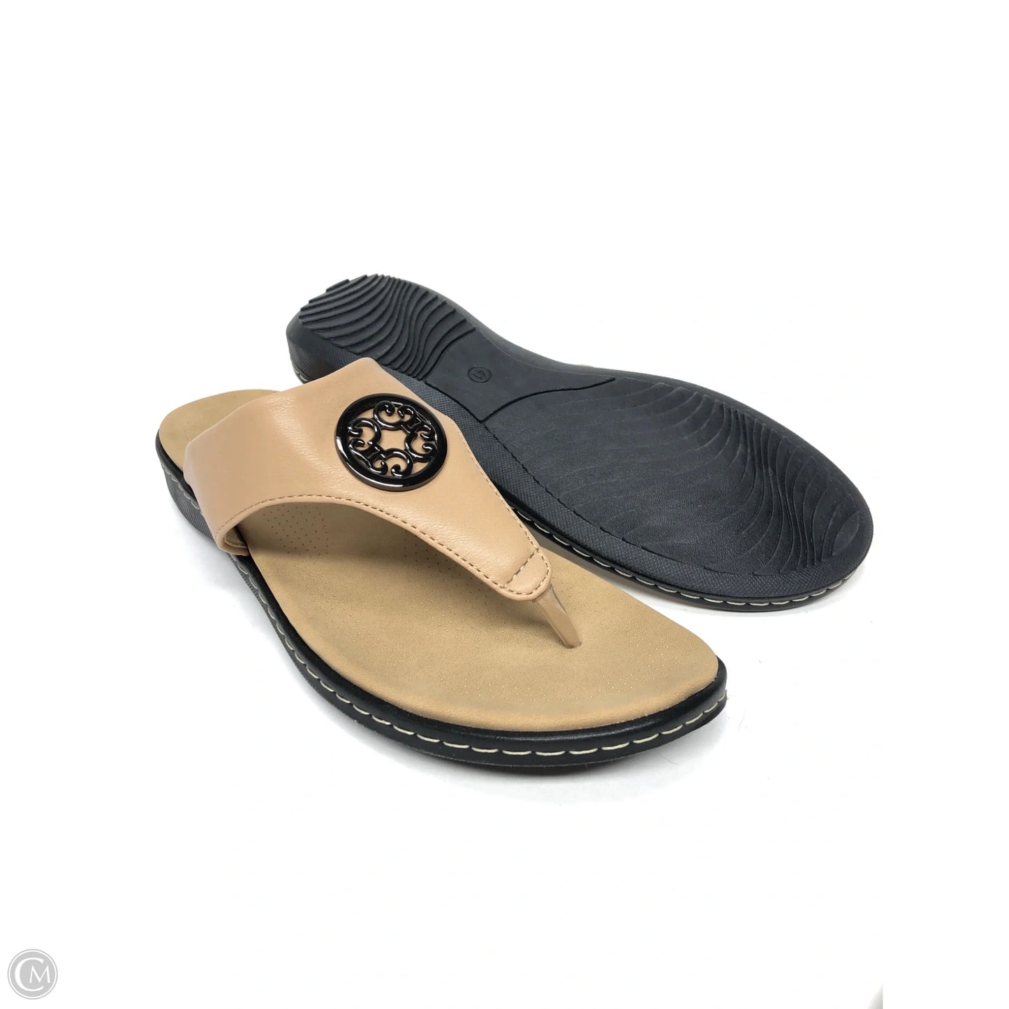 Sandals Flip Flops By Clothes Mentor In Brown, Size: 10.5
