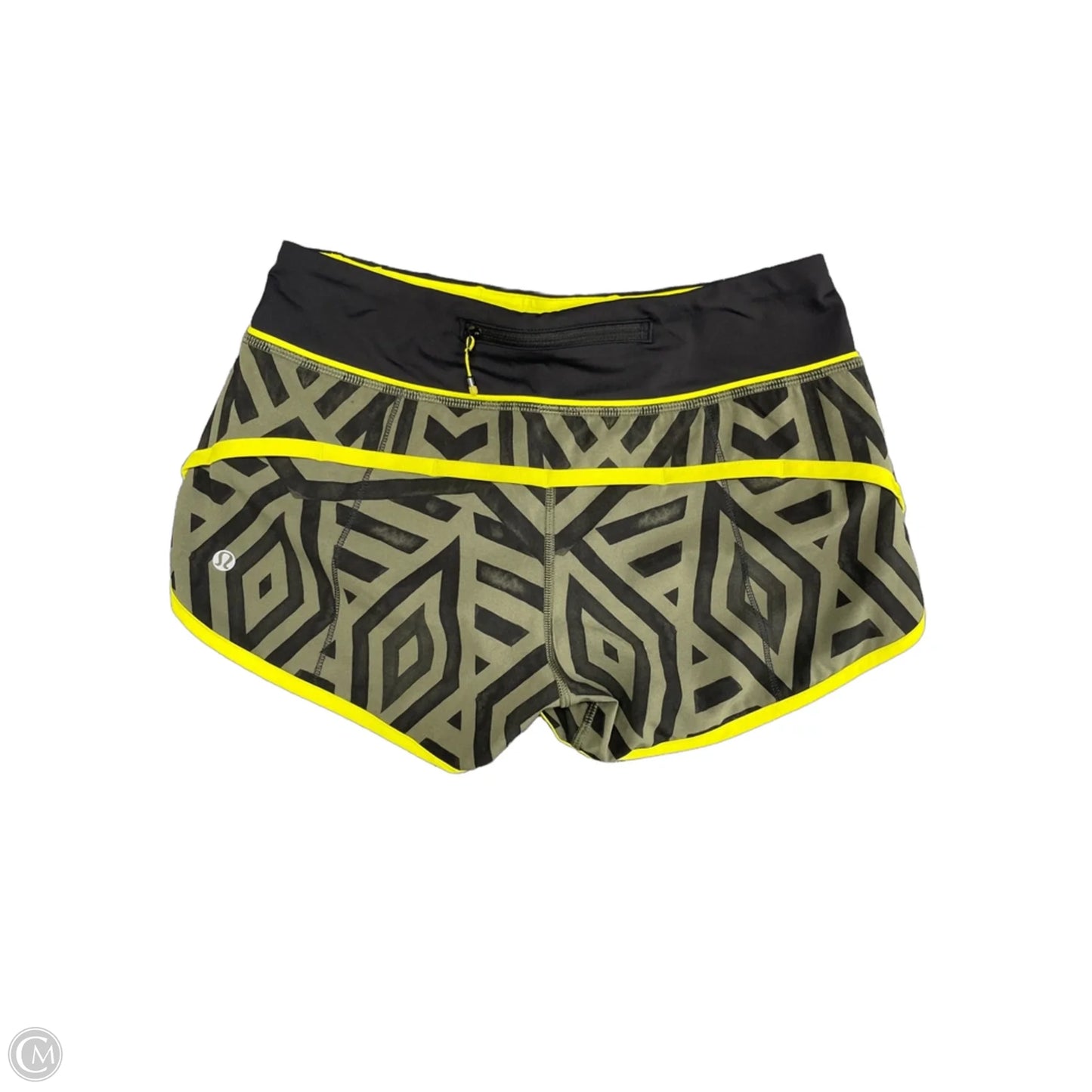 Athletic Shorts By Lululemon In Black & Green, Size: 2