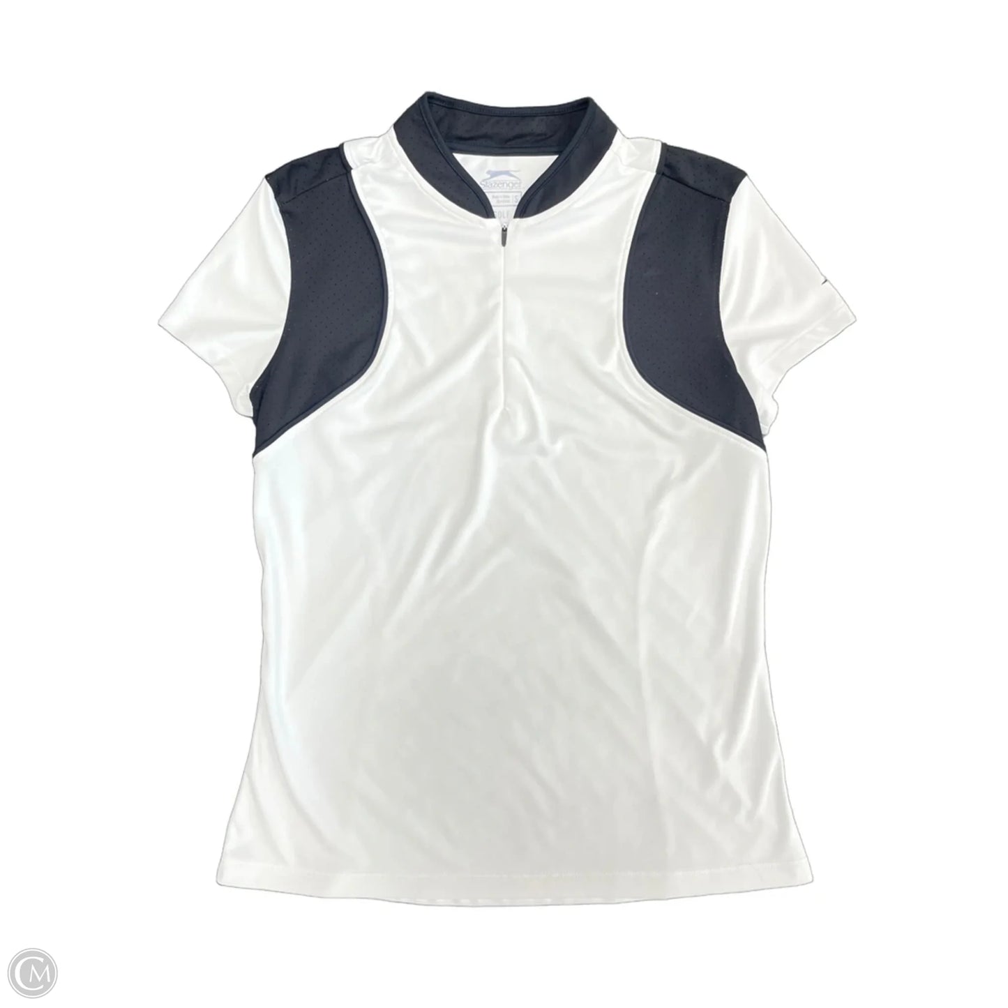 Athletic Top Short Sleeve By Slazenger In Black & White, Size: S