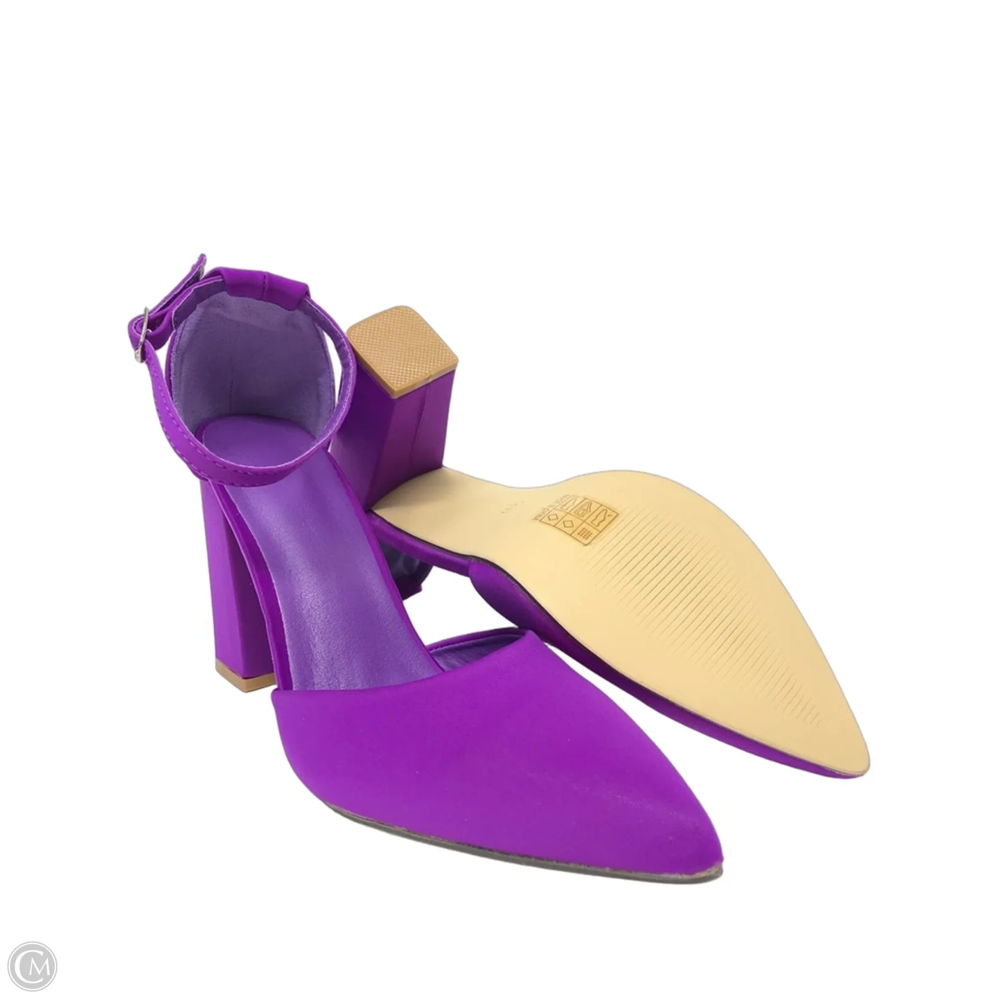 Shoes Heels Block By Cmf In Purple, Size: 10