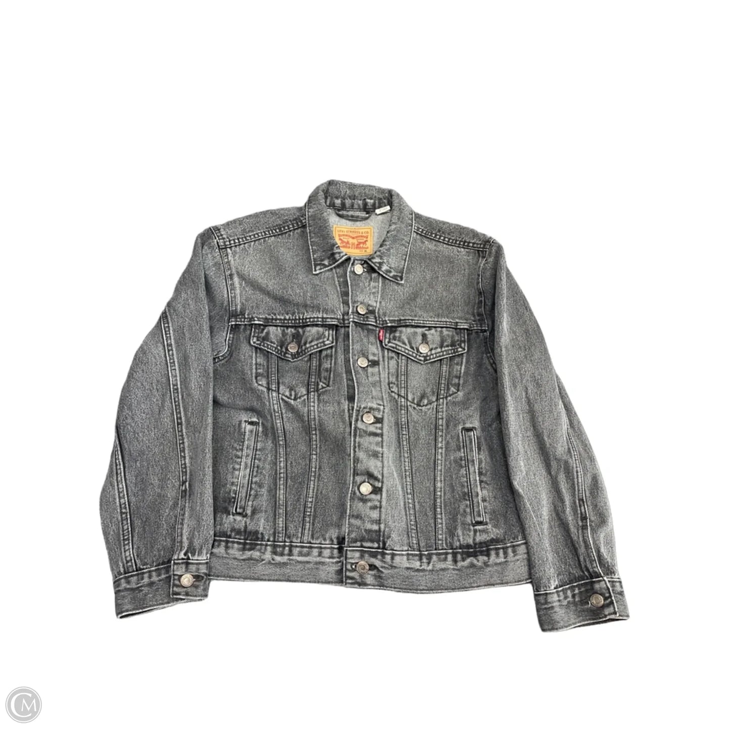 Jacket Denim By Levis In Grey Denim, Size: Xl