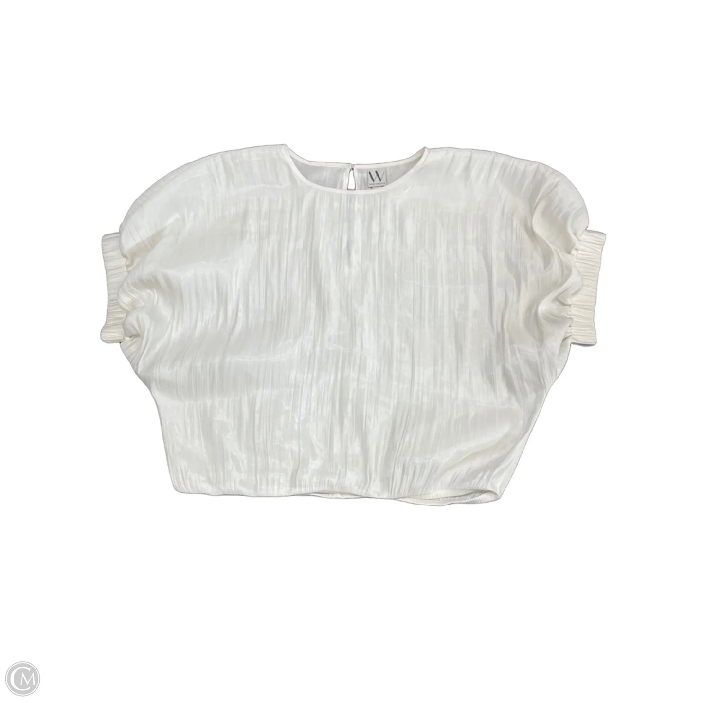 Blouse Short Sleeve By Worthington In Cream, Size: L