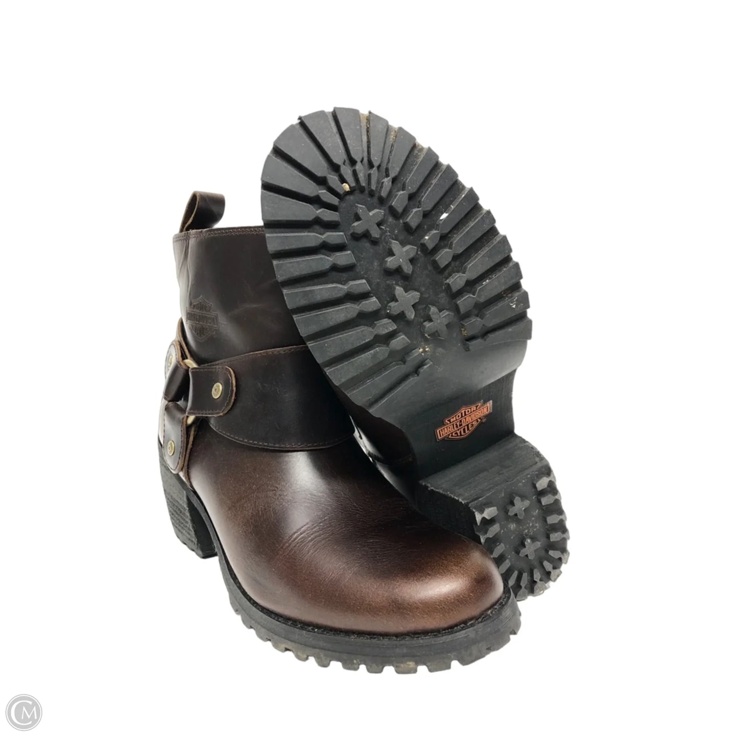 Boots Ankle Heels By Harley Davidson In Brown, Size: 7