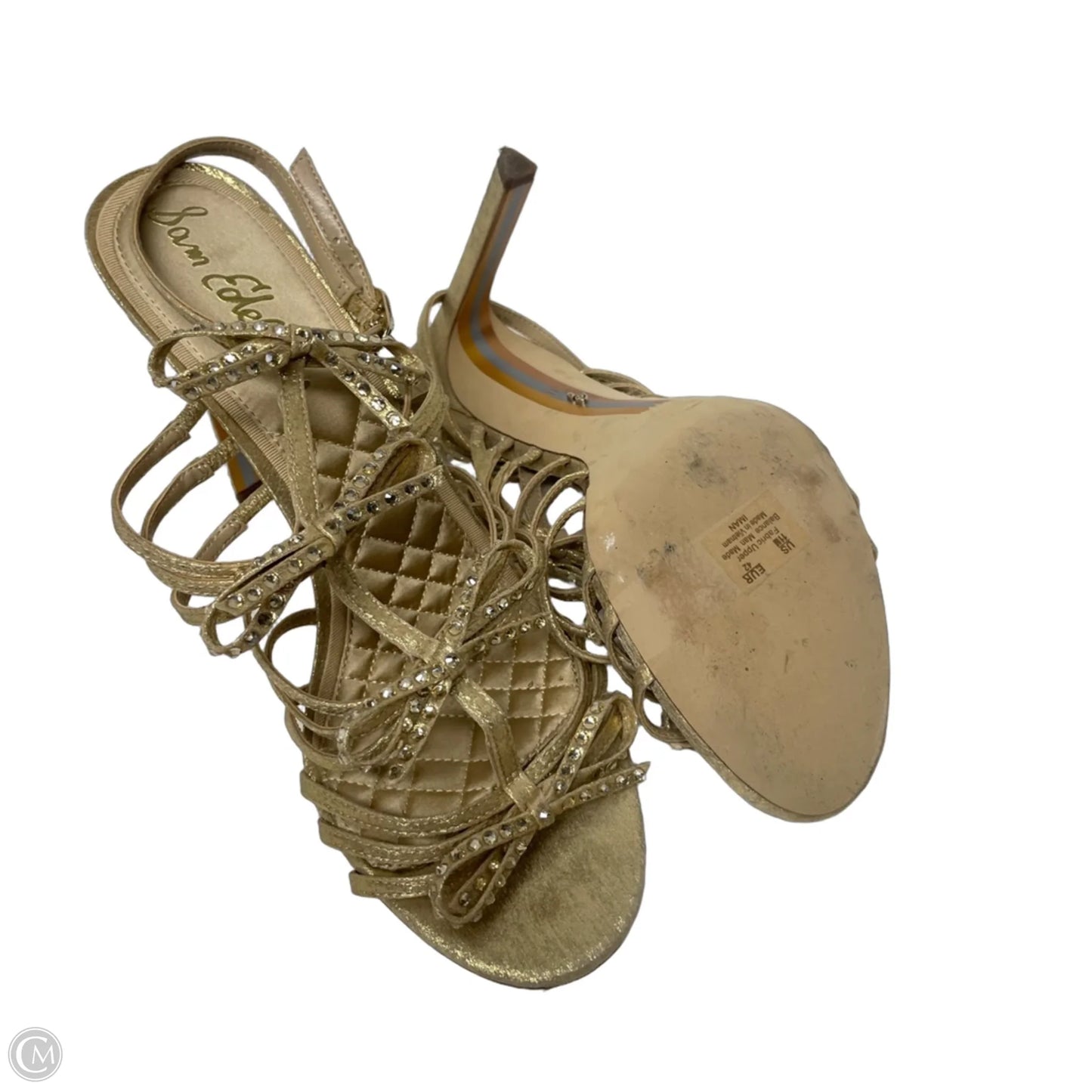 Sandals Heels Block By Sam Edelman In Gold, Size: 8.5