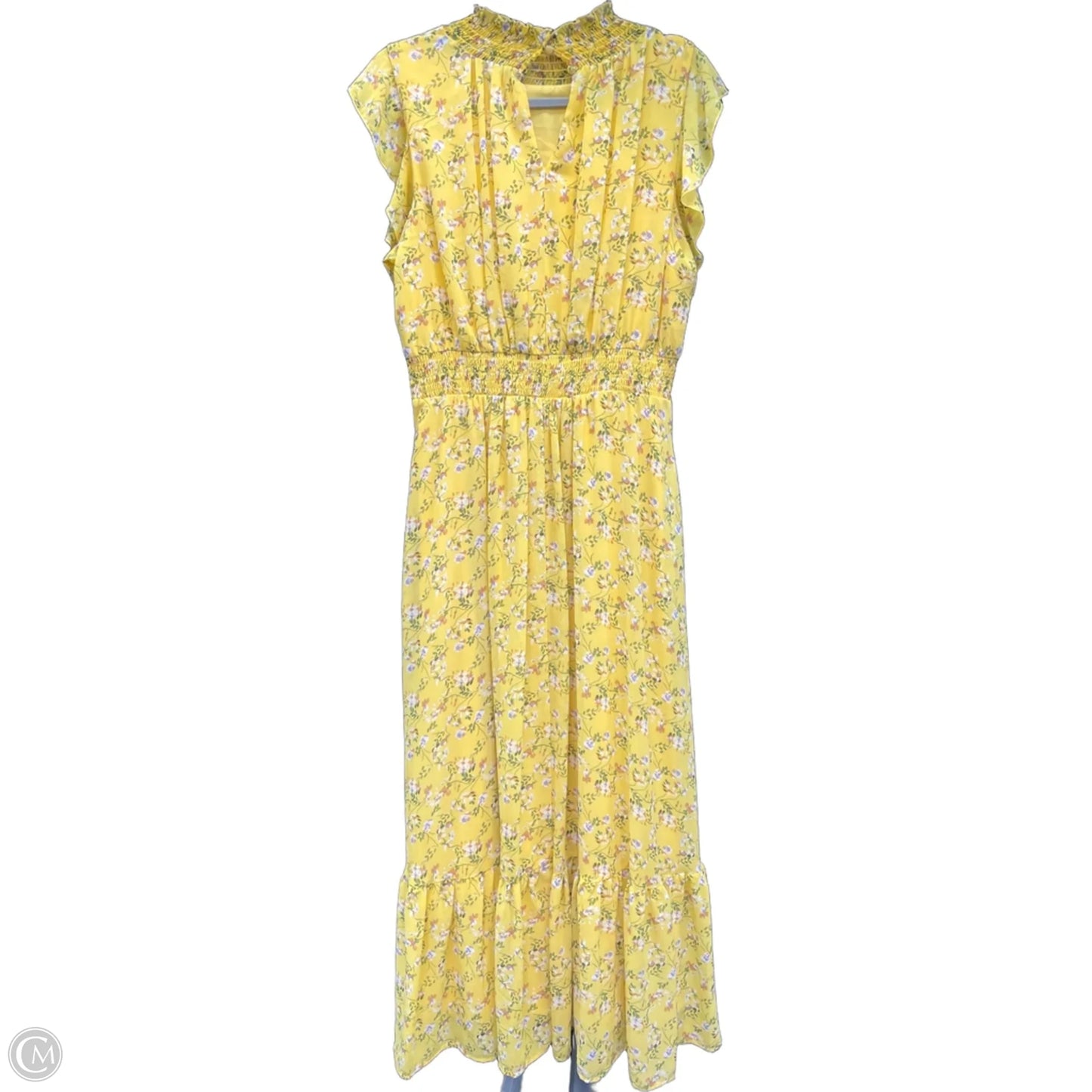 Dress Casual Midi By Melloday In Yellow, Size: L