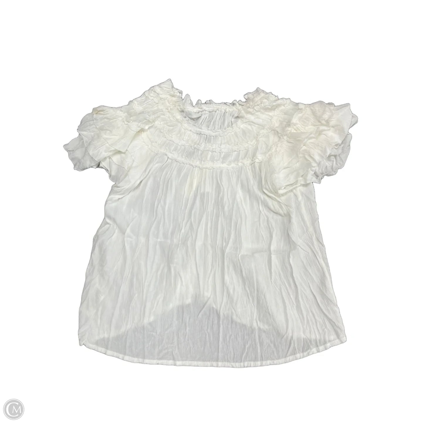 Blouse Short Sleeve By Maeve In White, Size: M