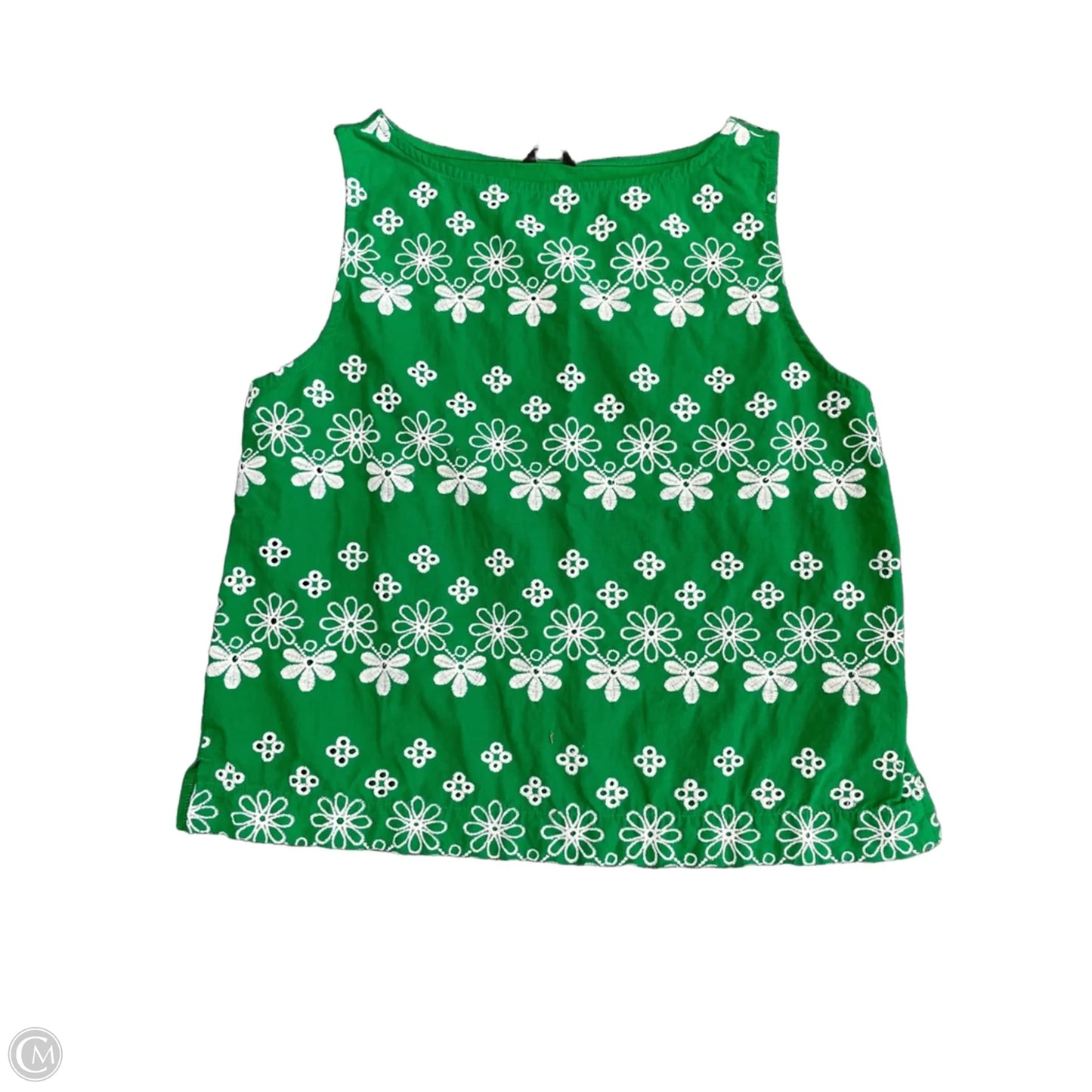 Top Sleeveless By Ann Taylor In Green & White, Size: S