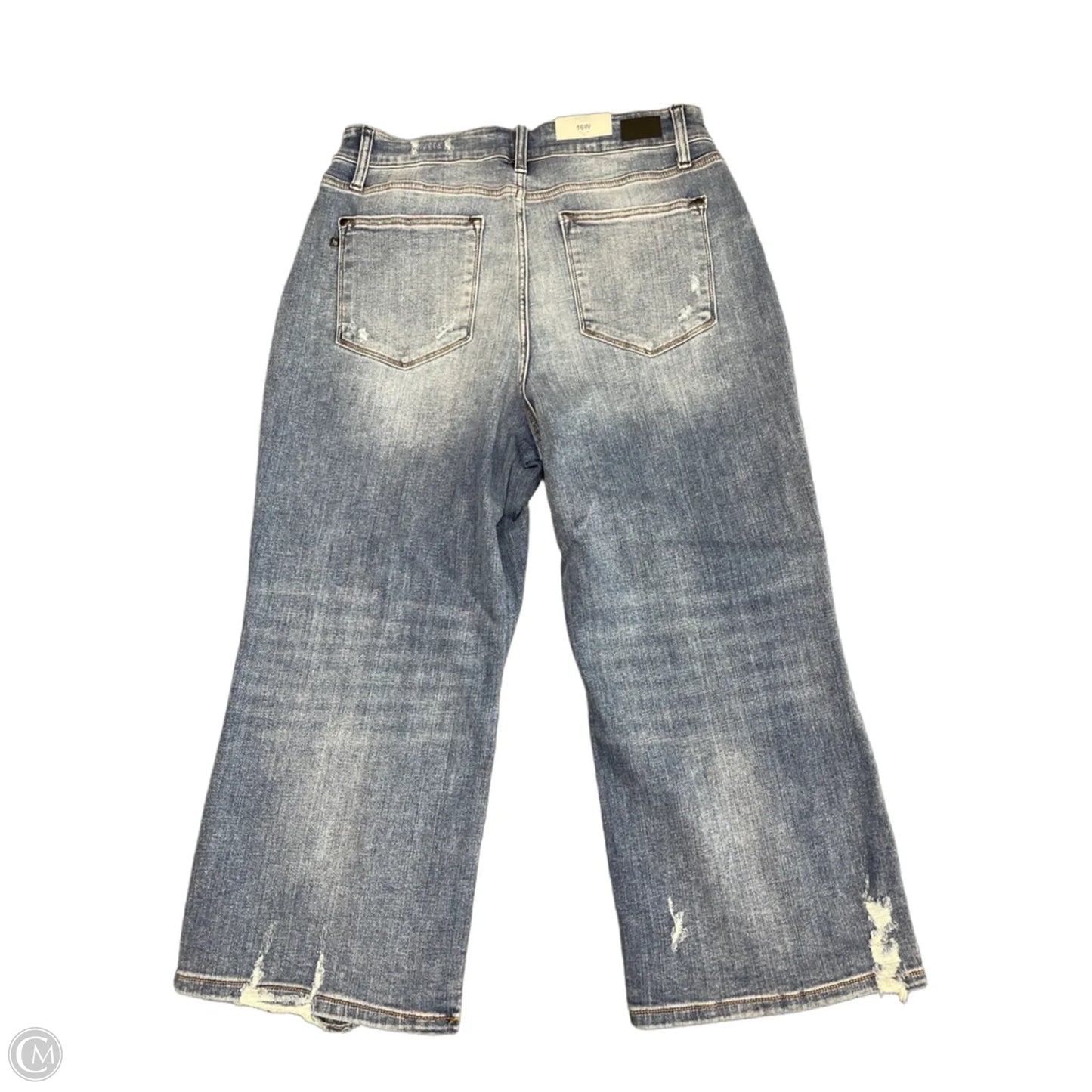 Jeans Wide Leg By Judy Blue In Blue Denim, Size: 16