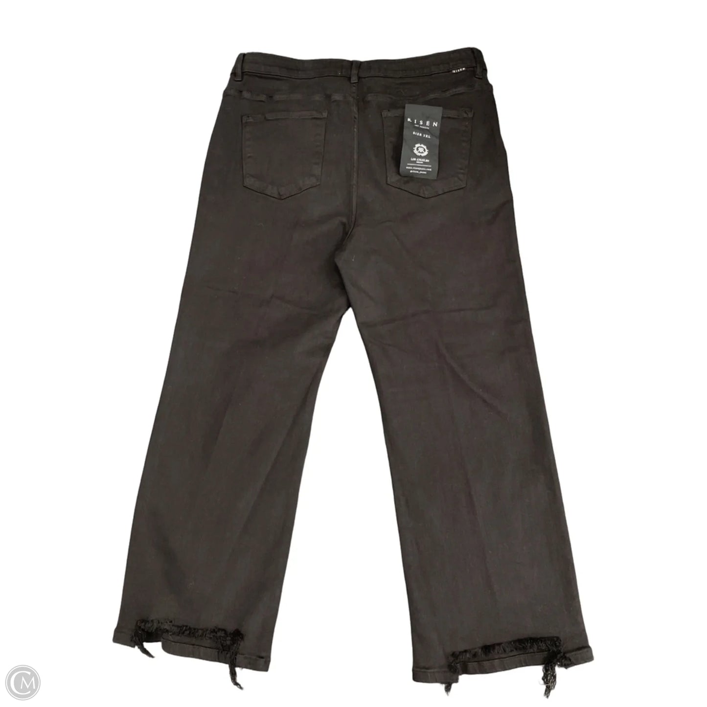 Jeans Wide Leg By Risen In Black Denim, Size: L