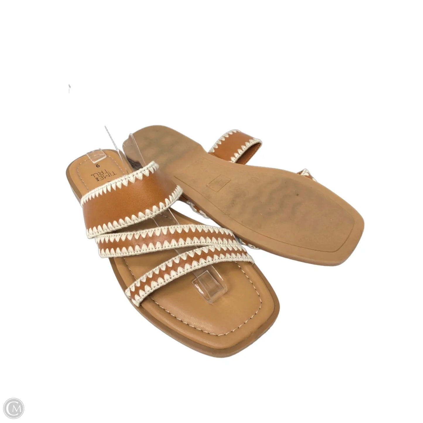 Sandals Flats By Time And Tru In Beige, Size: 9
