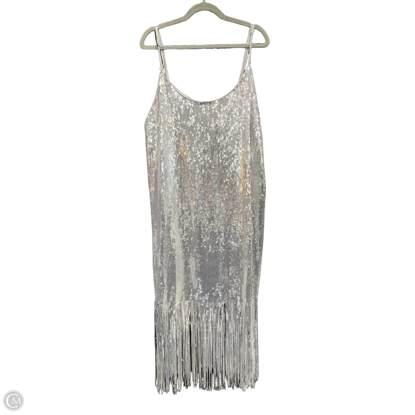 Dress Party Short By Forever 21 In Silver, Size: 3x