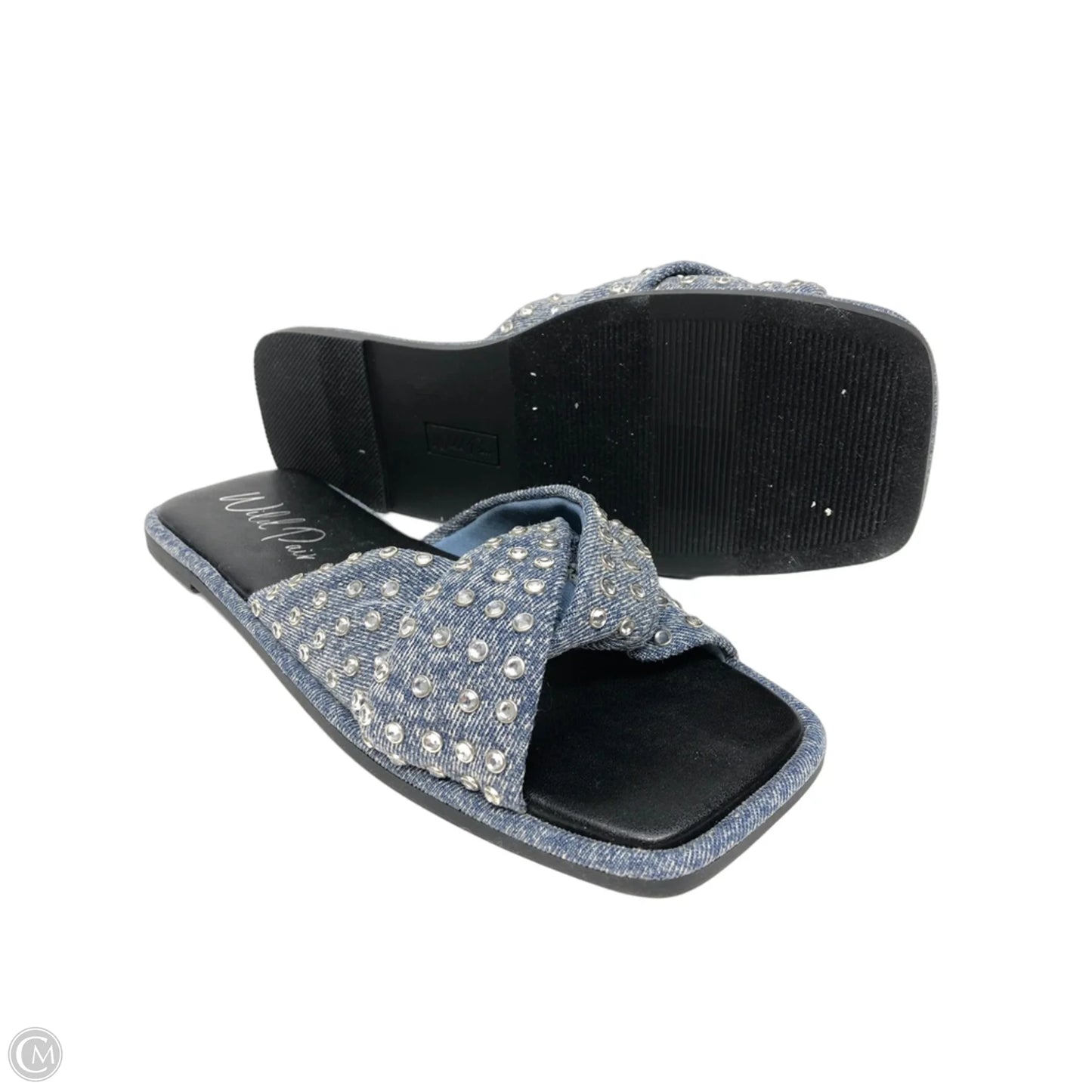 Sandals Flats By Clothes Mentor In Blue Denim, Size: 7