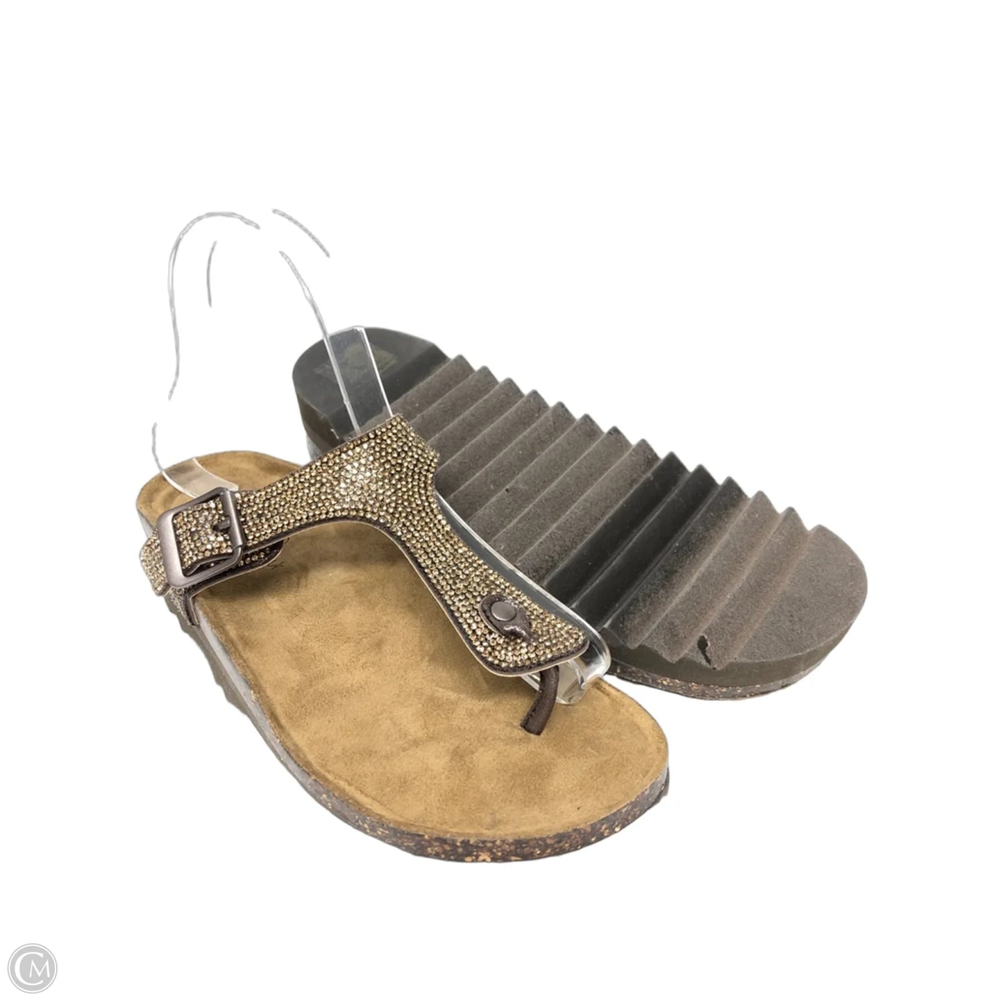 Sandals Flats By Clothes Mentor In Brown, Size: 6.5