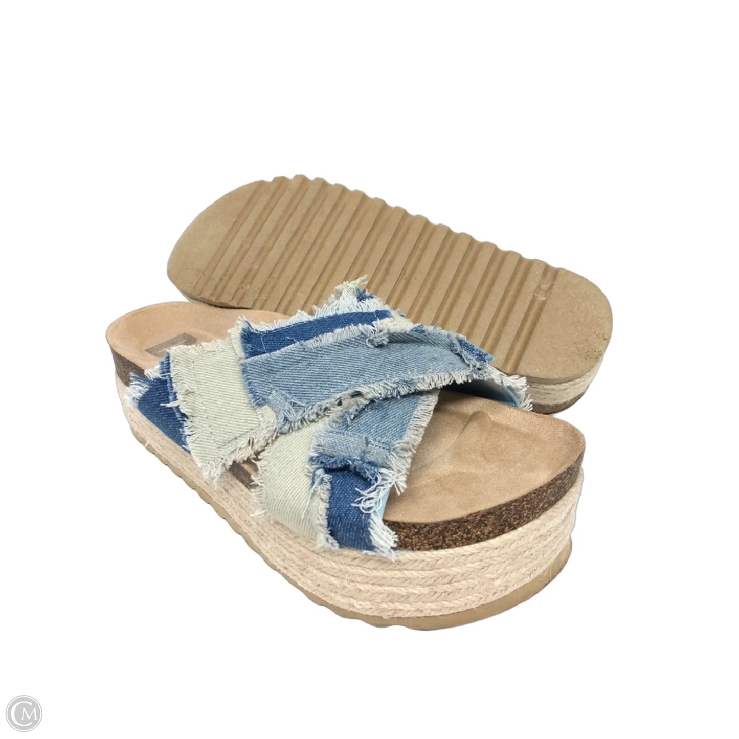 Sandals Heels Platform By Dirty Laundry In Blue Denim, Size: 8