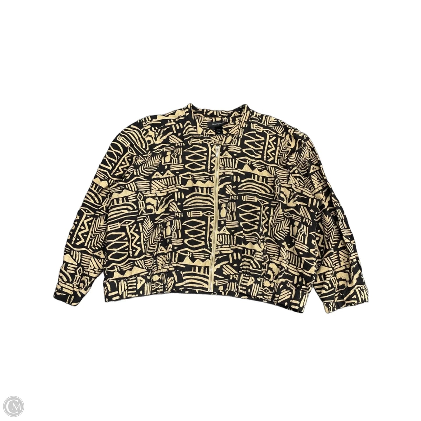 Jacket Shirt By Ashley Stewart In Black & Tan, Size: 20
