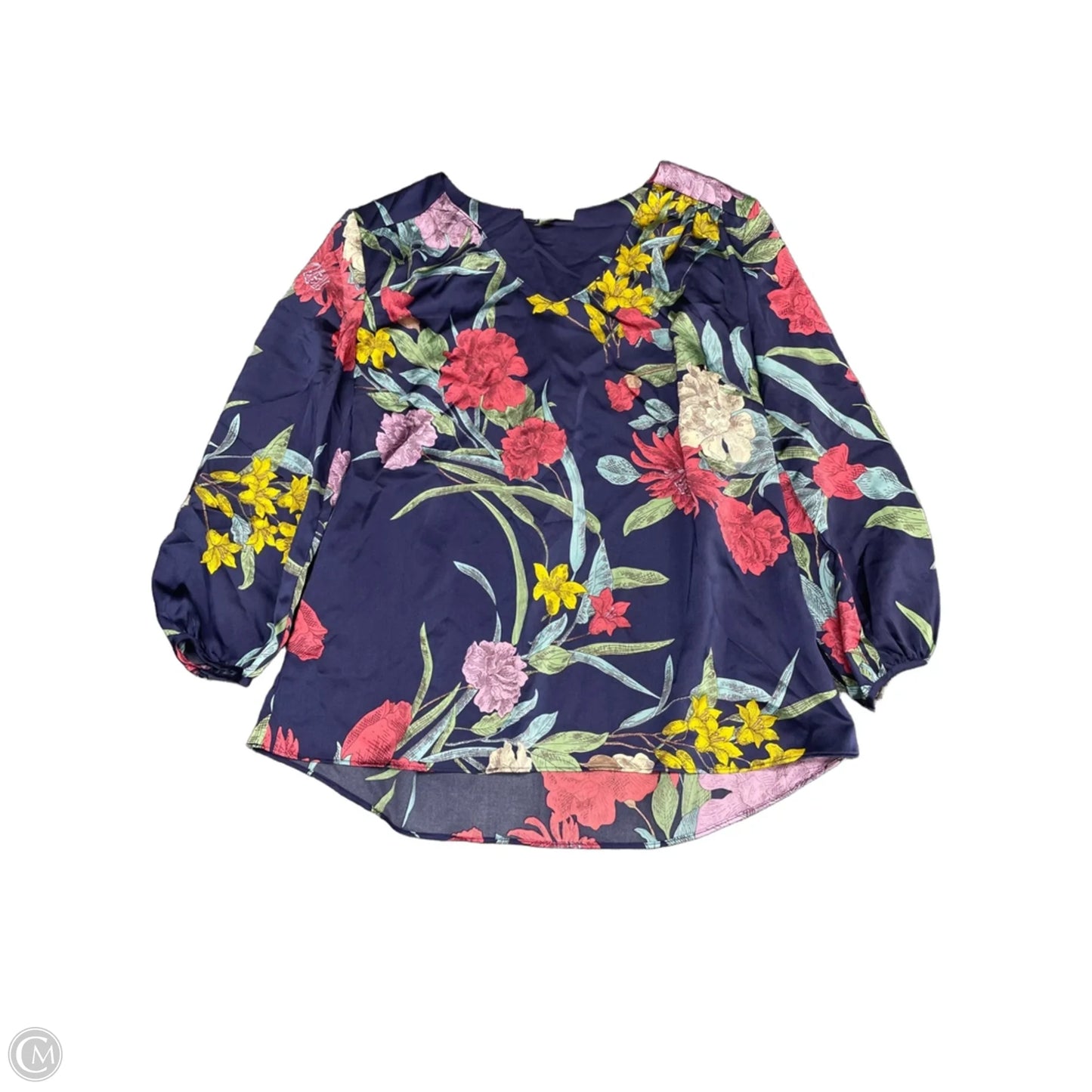 Blouse Long Sleeve By Current Air In Floral Print, Size: S