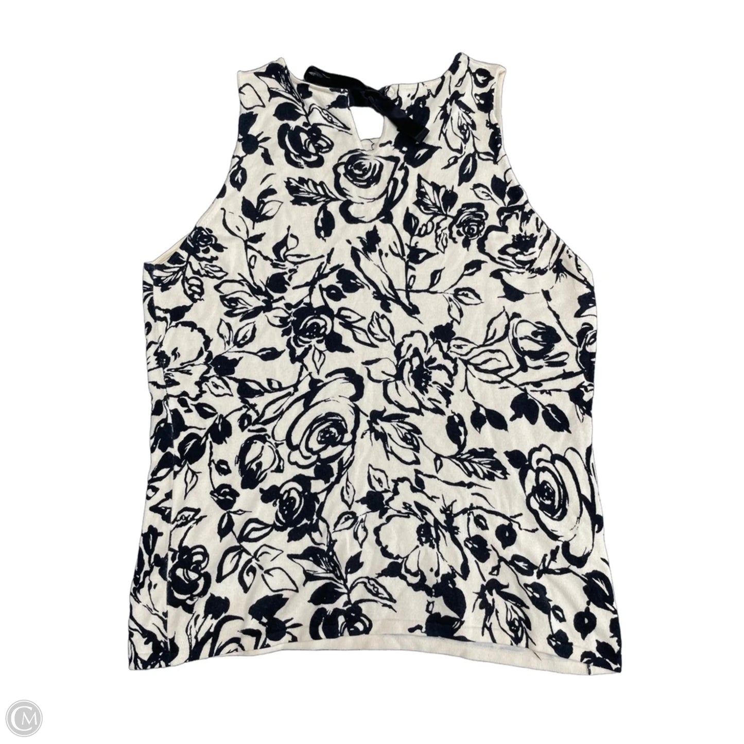 Top Sleeveless By Ann Taylor In Black & Cream, Size: L