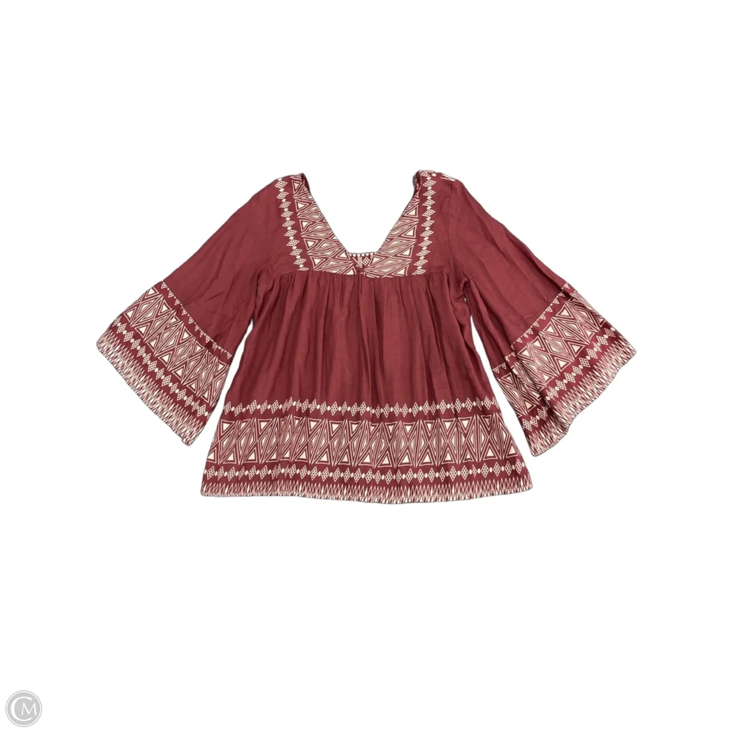 Top Long Sleeve By World Market In Maroon, Size: M