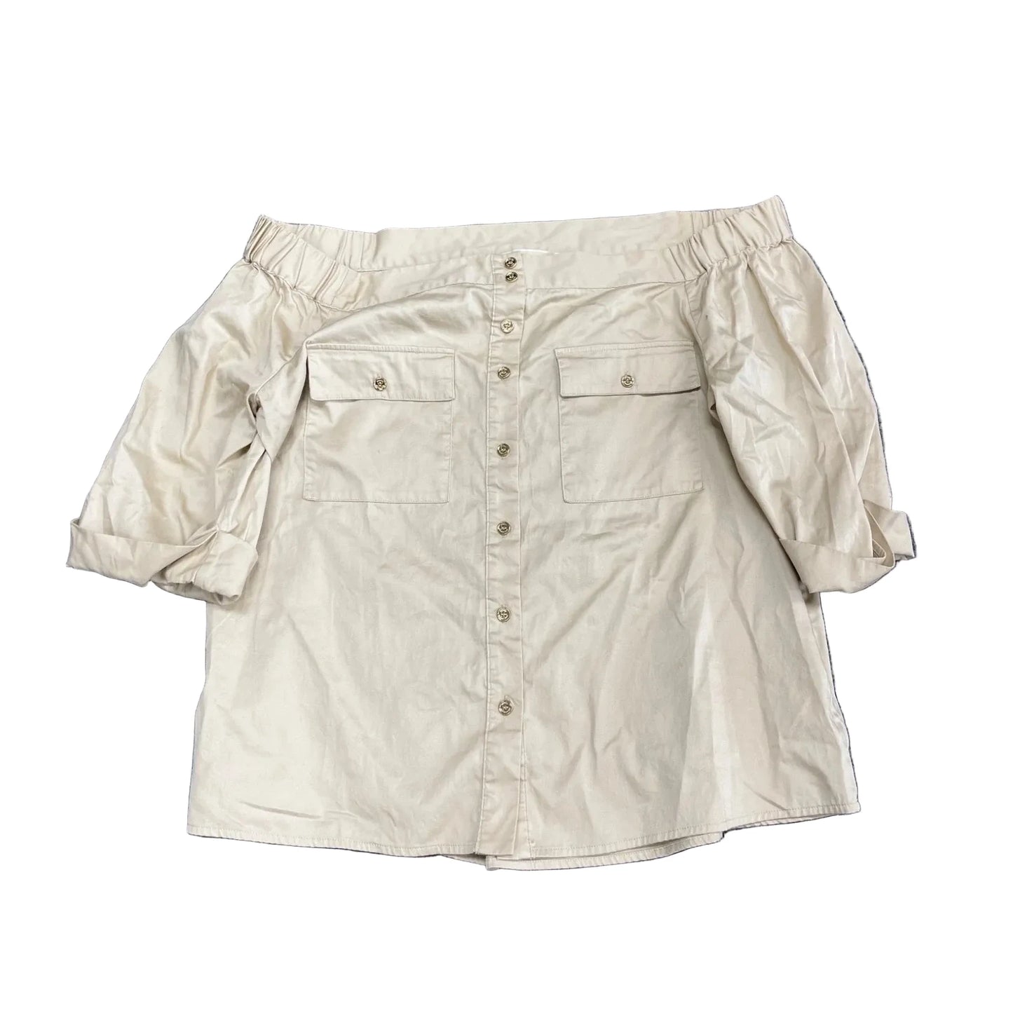 Top Short Sleeve By Michael By Michael Kors In Tan, Size: L