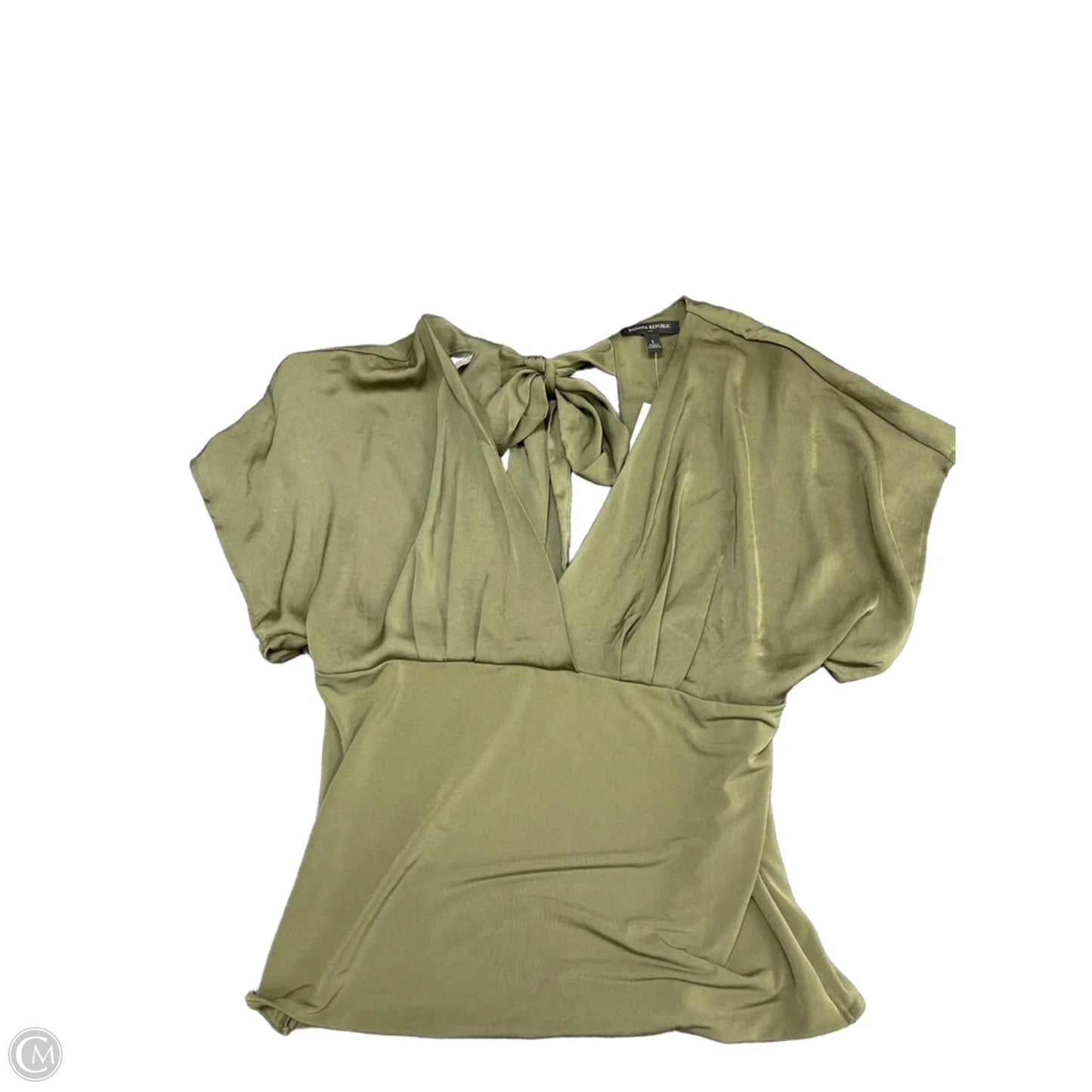Blouse Short Sleeve By Banana Republic In Green, Size: L