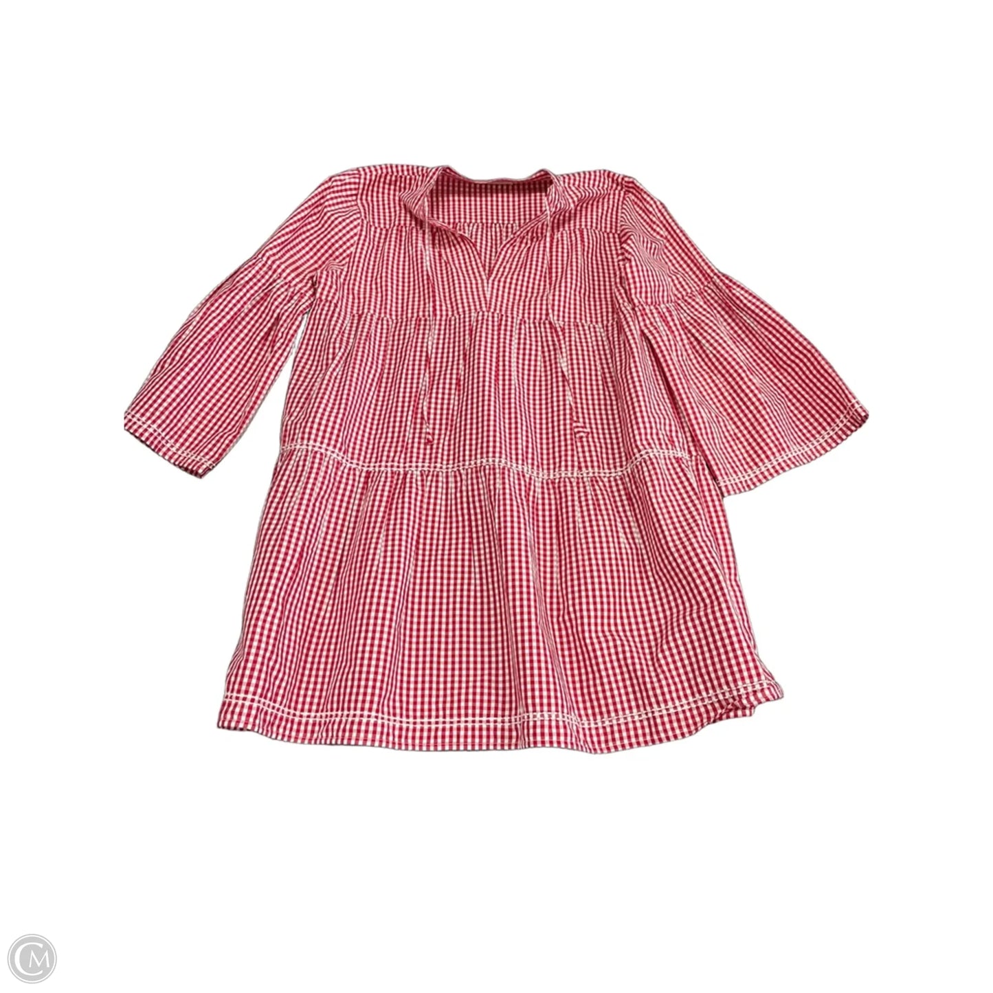 Dress Casual Short By Clothes Mentor In Red & White, Size: L