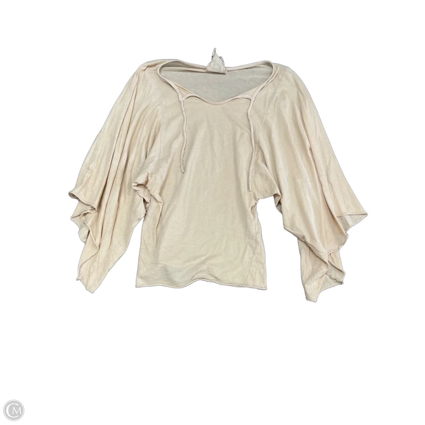 Top Long Sleeve By Cmc In Tan, Size: S