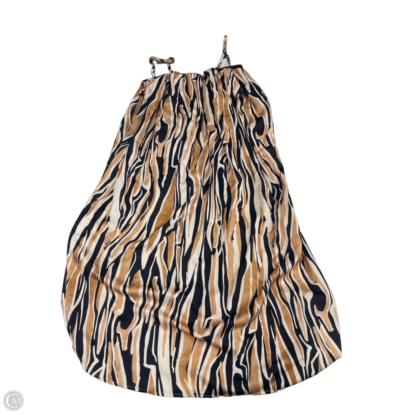Dress Casual Midi By Melloday In Black & Tan, Size: L