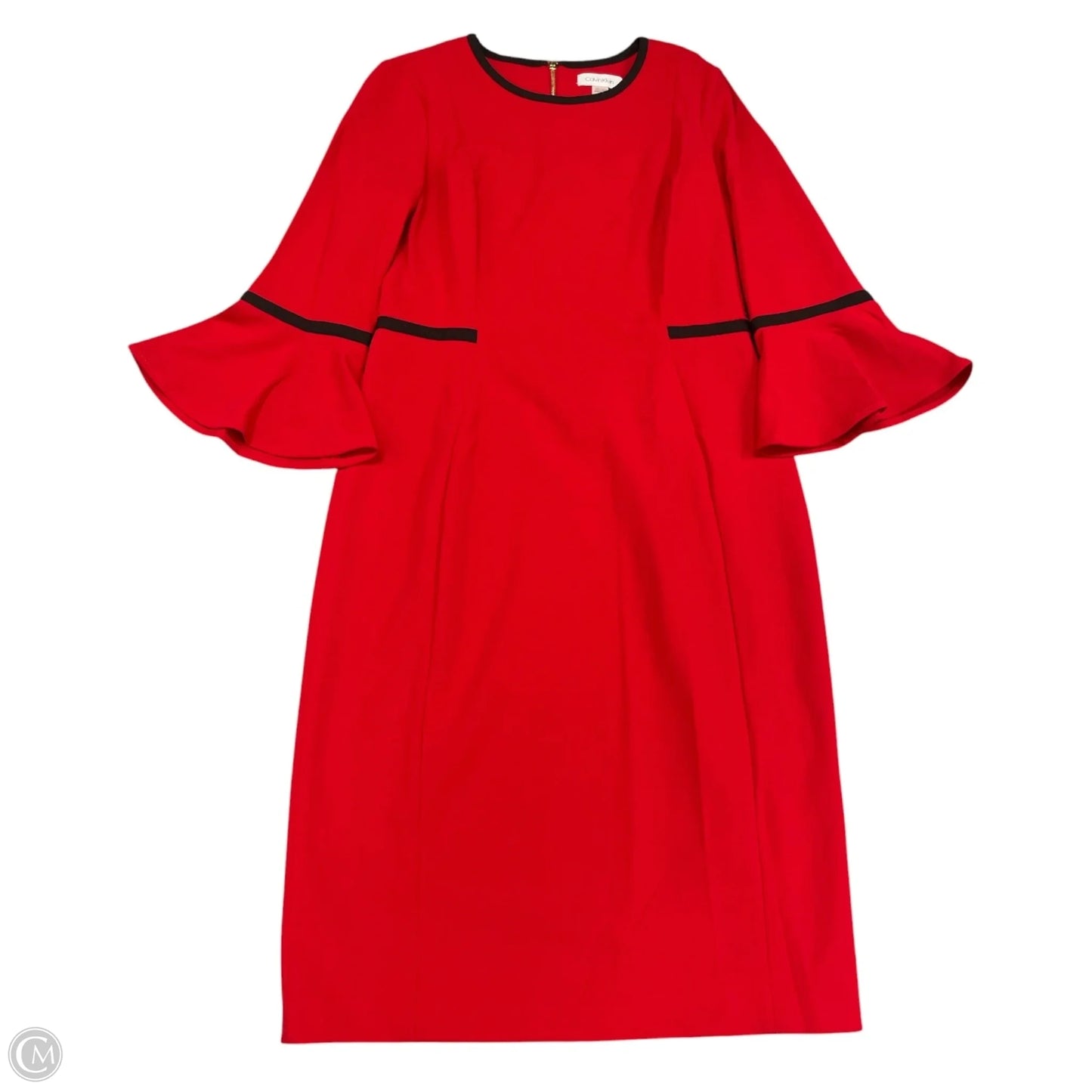 Dress Casual Midi By Calvin Klein In Red, Size: 6