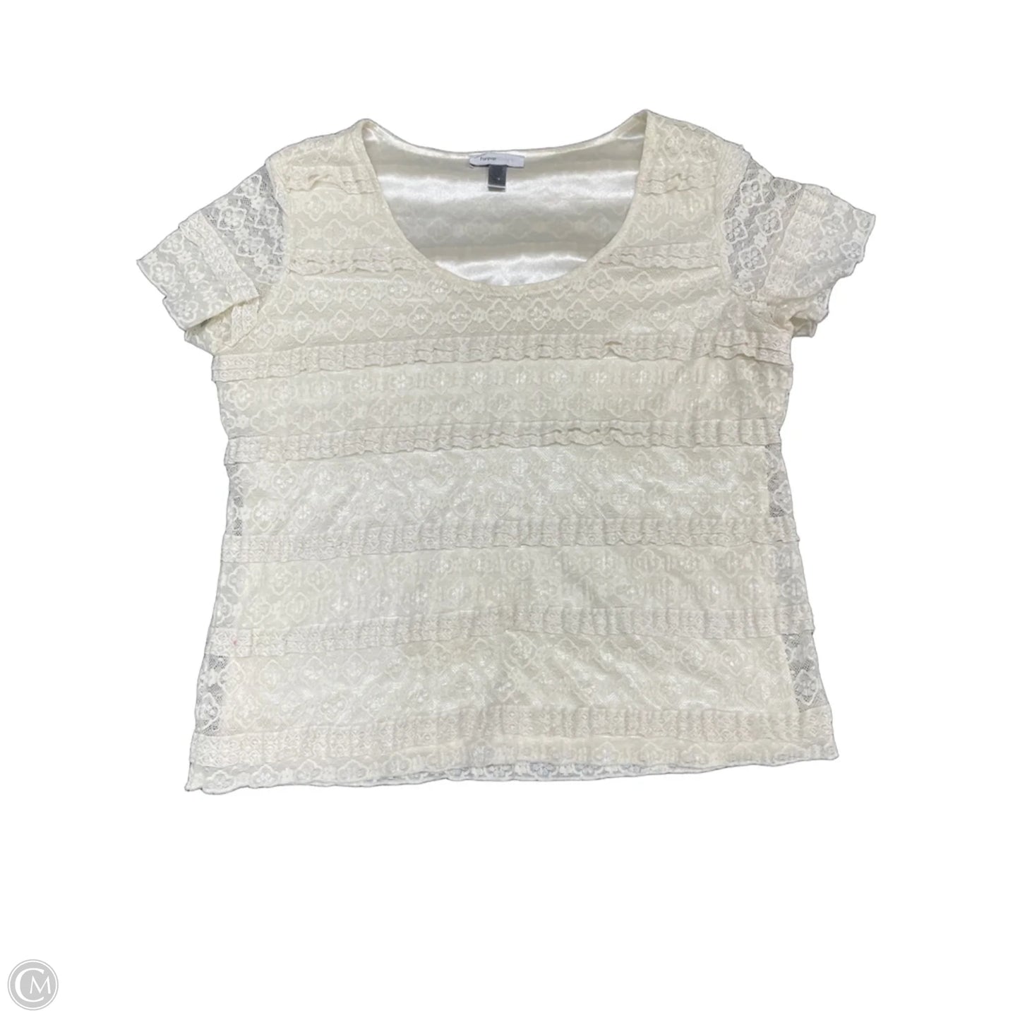 Top Short Sleeve By Clothes Mentor In Cream, Size: L