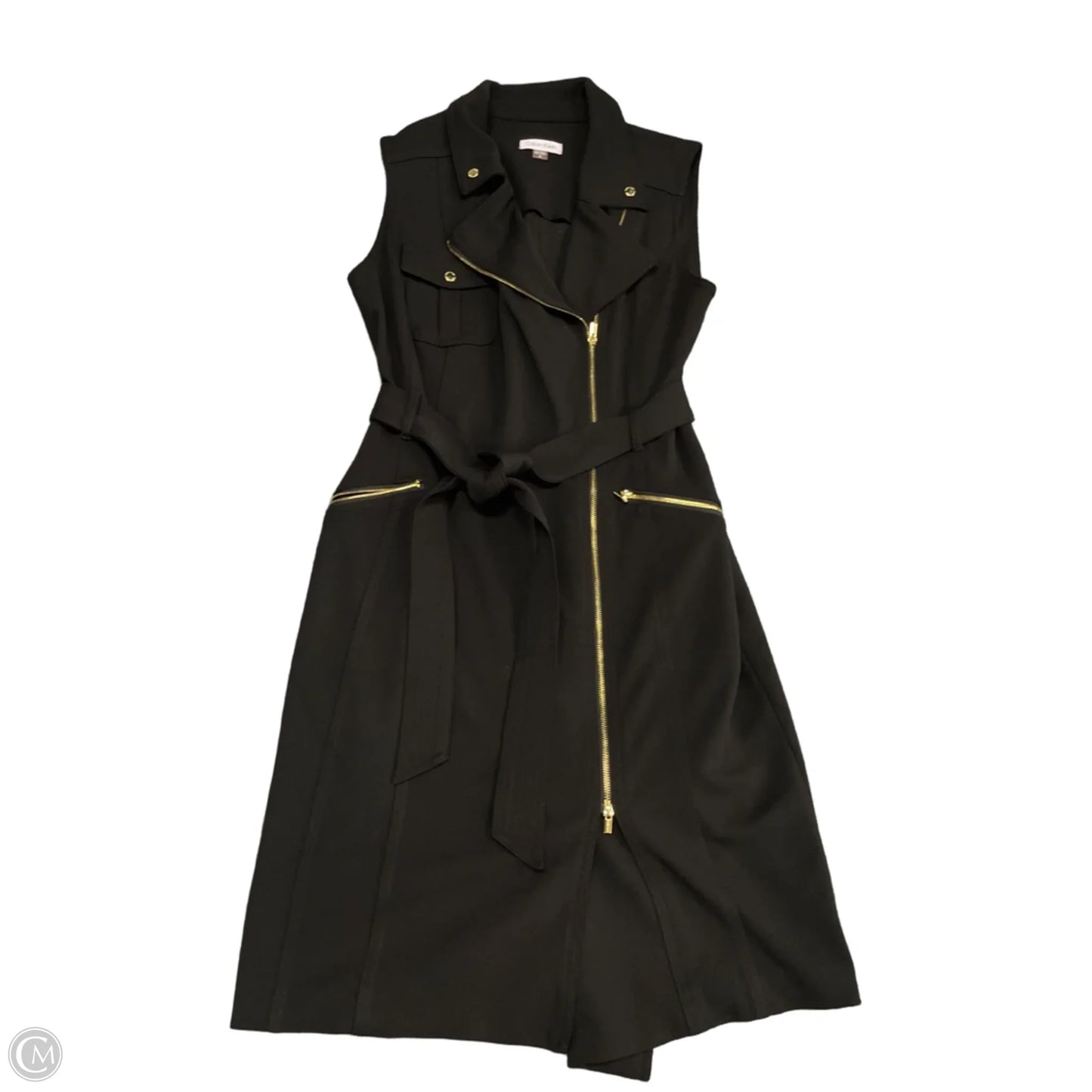 Dress Casual Midi By Calvin Klein In Black, Size: 12