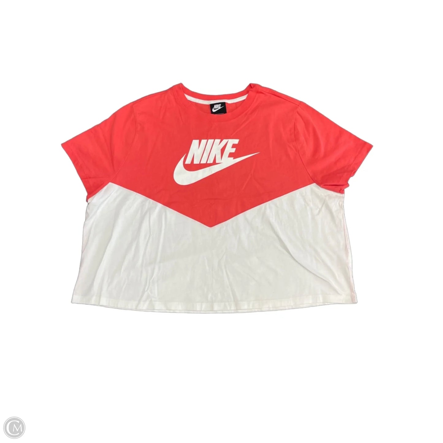 Top Short Sleeve By Nike Apparel In Orange & White, Size: 2x