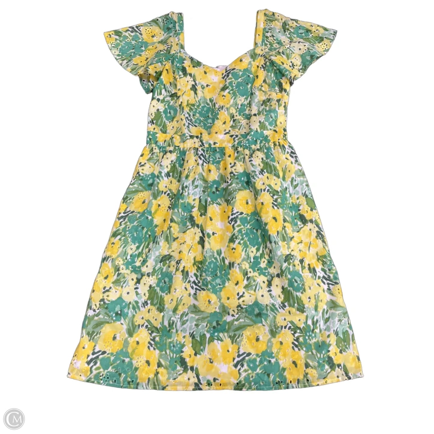 Dress Casual Short By Kensie In Green & Yellow, Size: 4