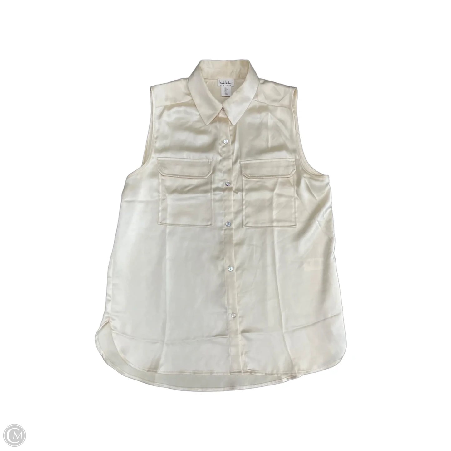 Top Sleeveless By Nicole Miller In Cream, Size: L