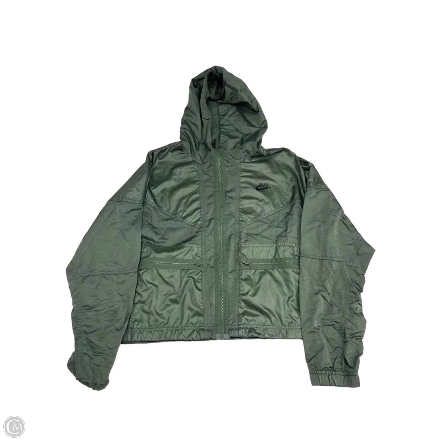 Athletic Jacket By Nike Apparel In Green, Size: L