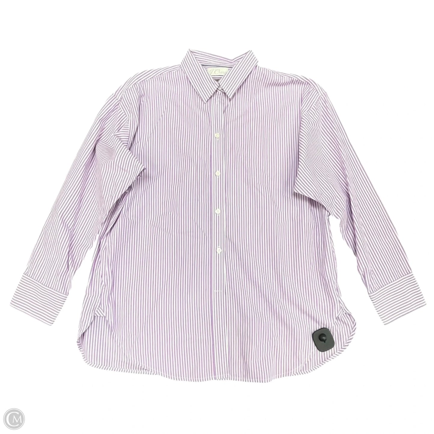Top Long Sleeve By J. Crew In Purple & White, Size: 12