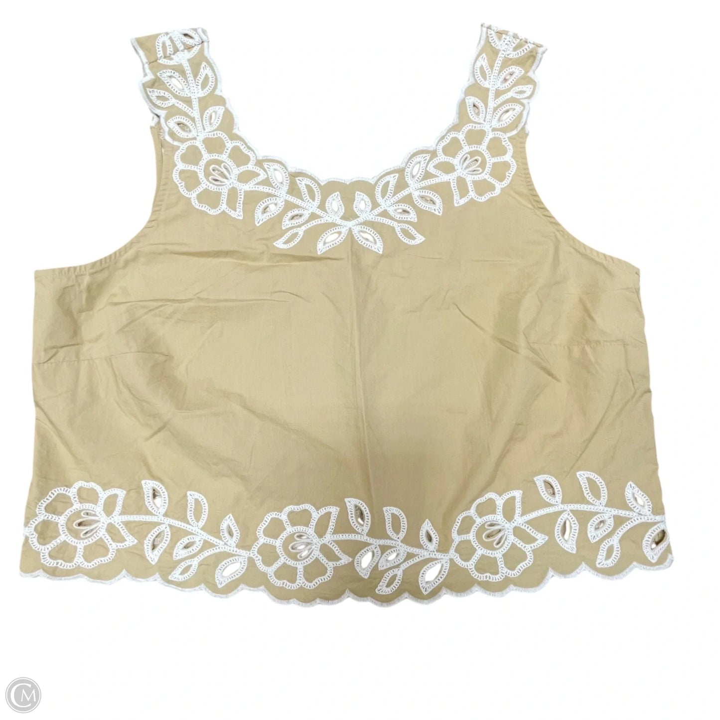 Top Sleeveless By Loft In Tan, Size: Mp