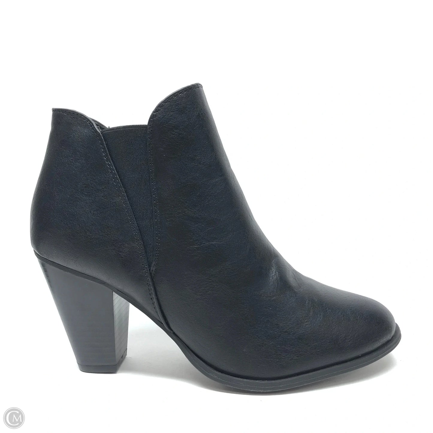 Boots Ankle Heels By Forever In Black, Size: 10