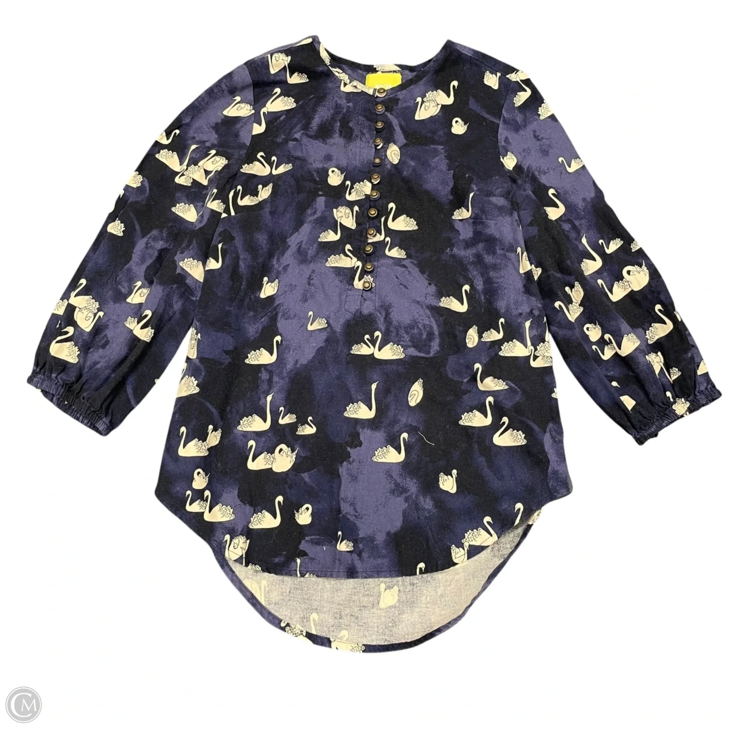Top 3/4 Sleeve By Maeve In Black & Blue, Size: S
