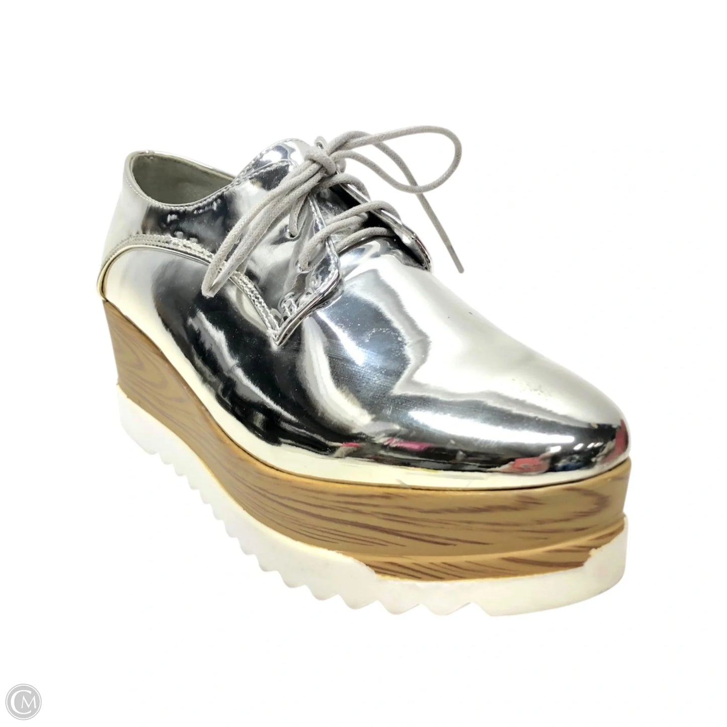 Shoes Heels Platform By Clothes Mentor In Silver, Size: 9