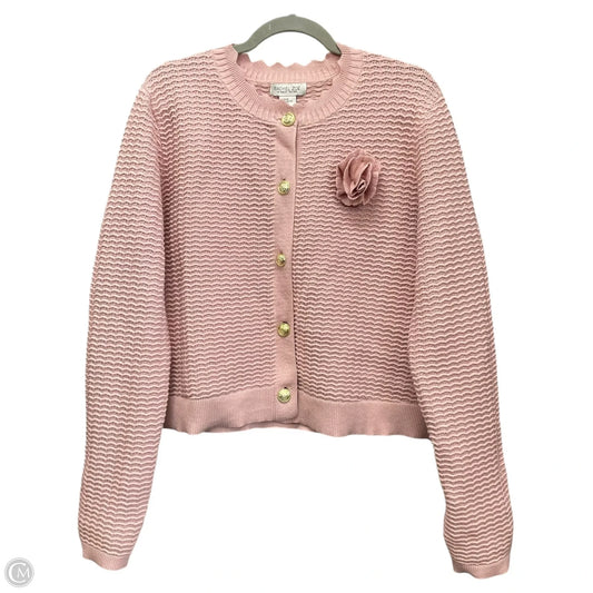 Sweater Cardigan By Rachel Zoe In Pink, Size: Xl